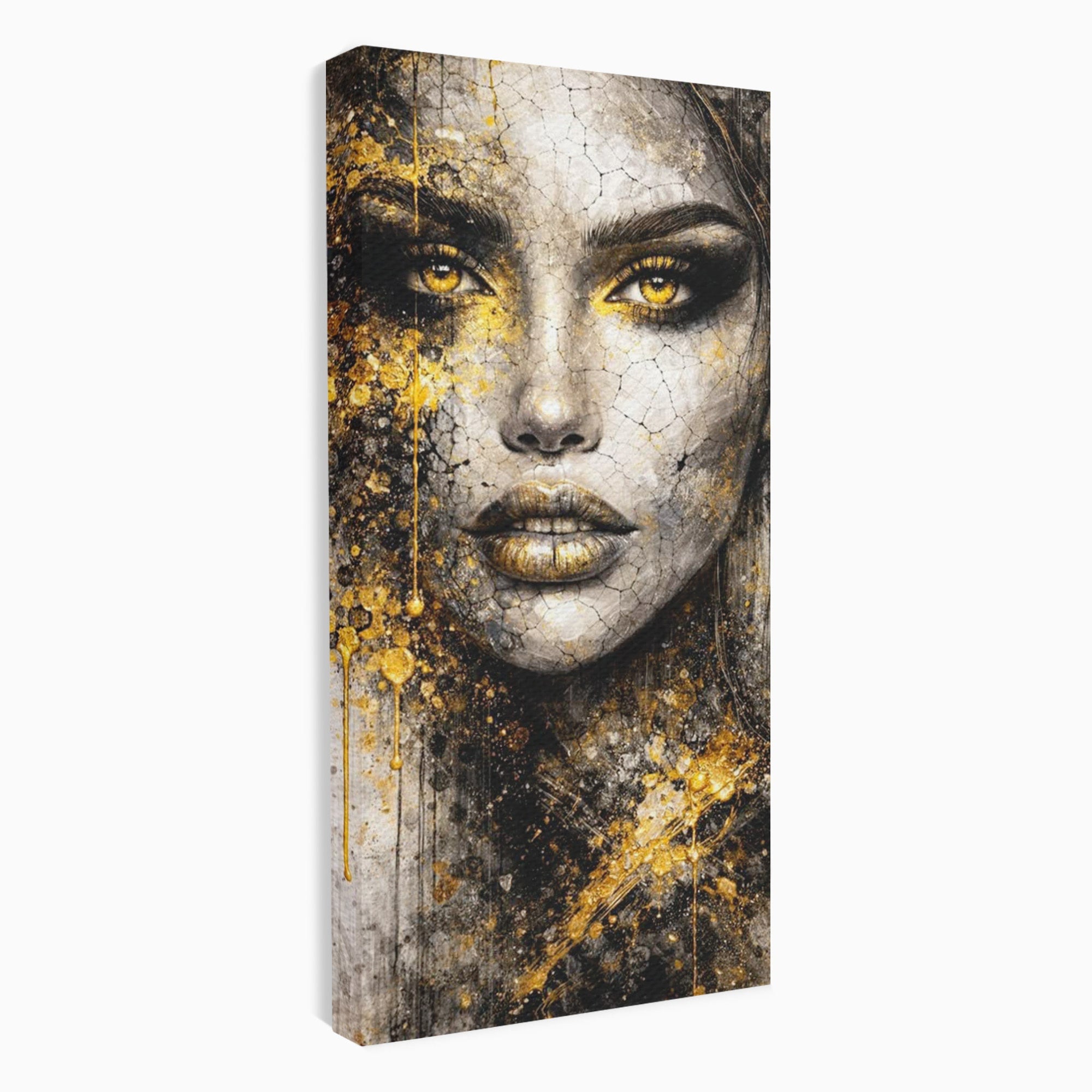 Tablou Canvas Premium LuxCanva® PI1158, Regina Aurie, Portret, Abstract, Femeie, Arta, Birou, Culori Vibrante