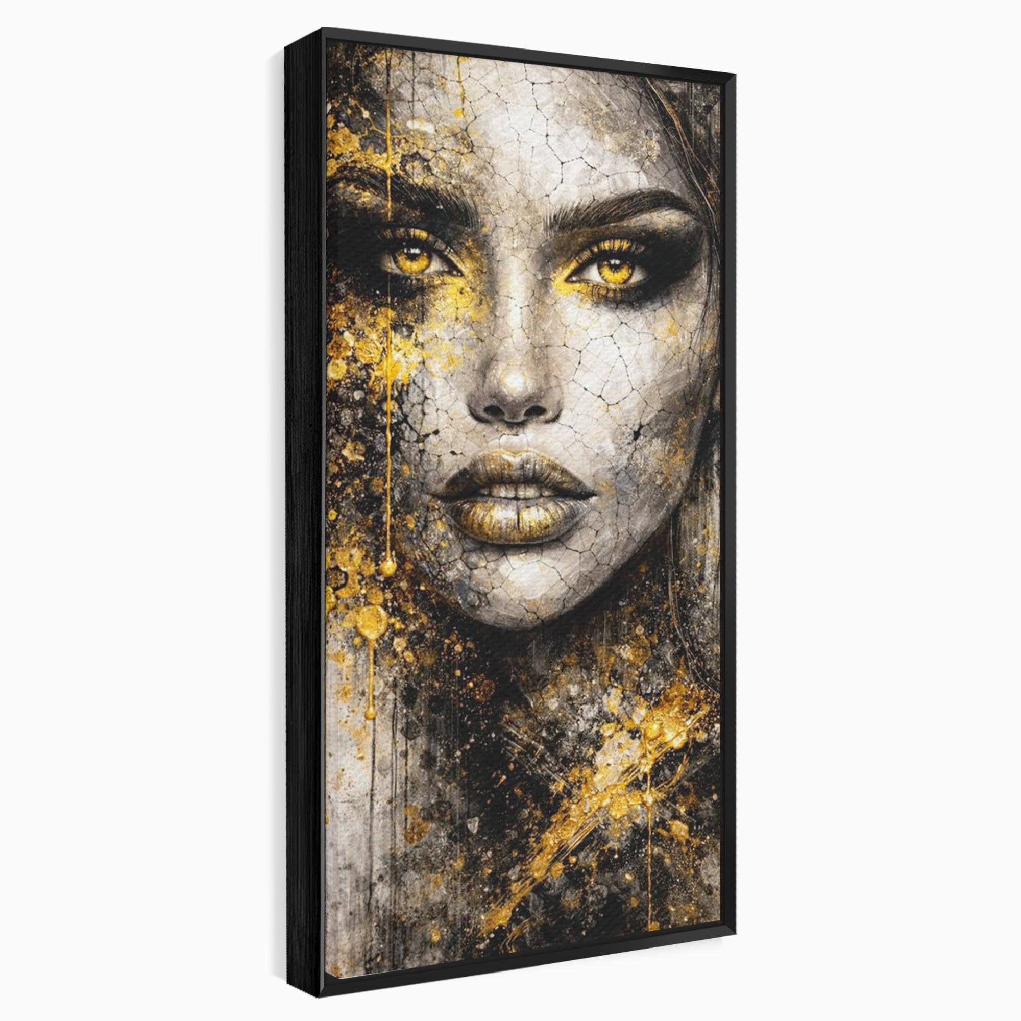 Tablou Canvas Premium LuxCanva® PI1158, Regina Aurie, Portret, Abstract, Femeie, Arta, Birou, Culori Vibrante