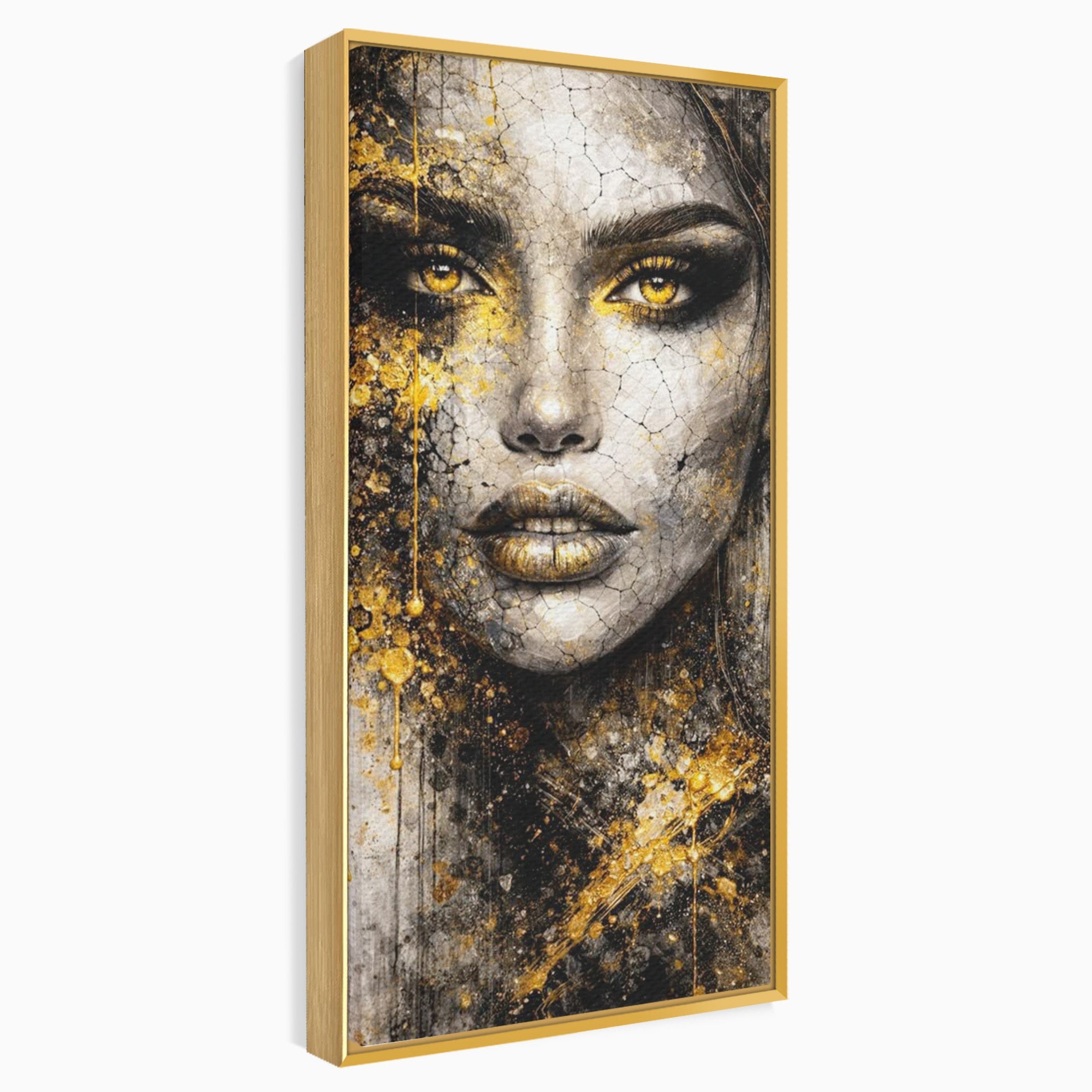 Tablou Canvas Premium LuxCanva® PI1158, Regina Aurie, Portret, Abstract, Femeie, Arta, Birou, Culori Vibrante