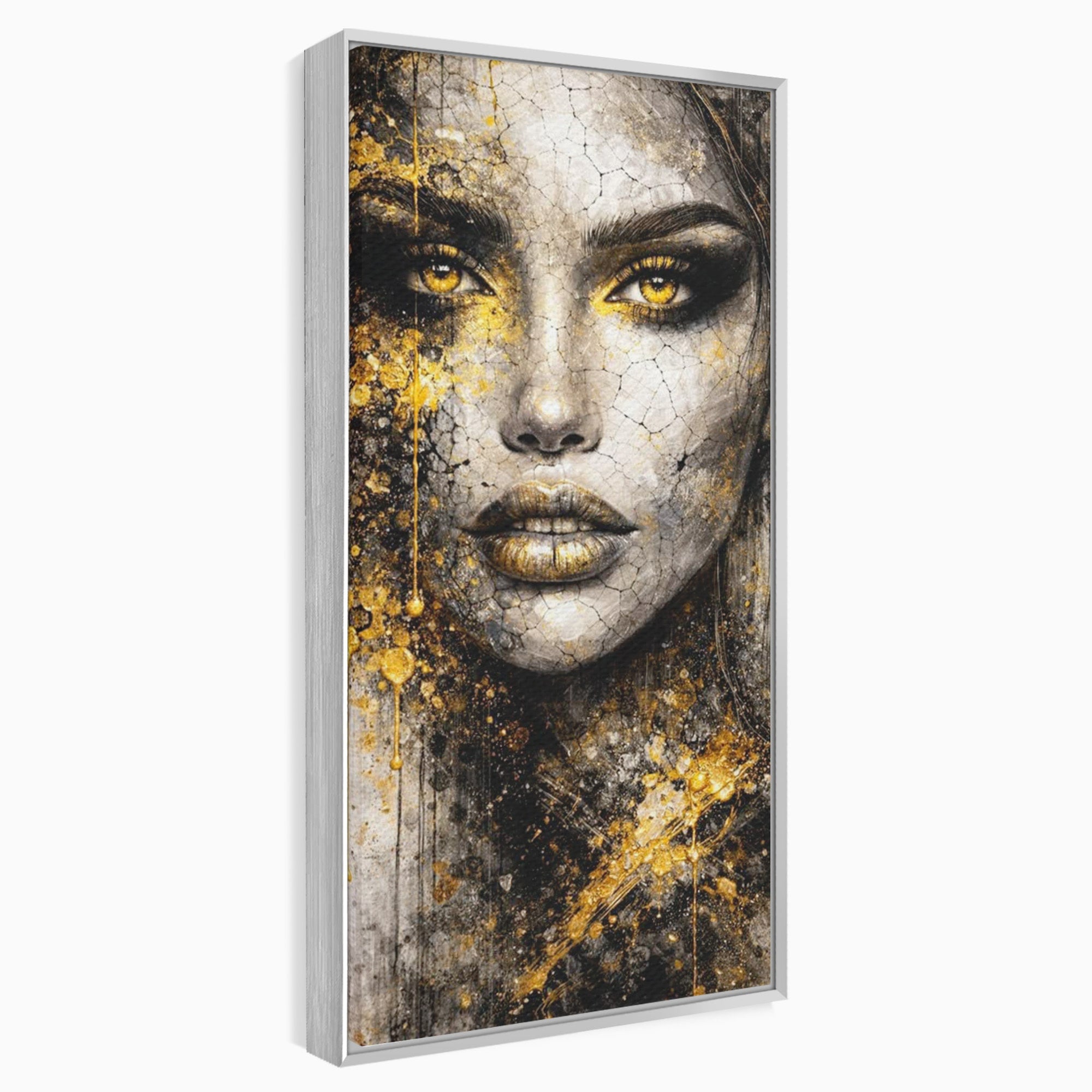 Tablou Canvas Premium LuxCanva® PI1158, Regina Aurie, Portret, Abstract, Femeie, Arta, Birou, Culori Vibrante