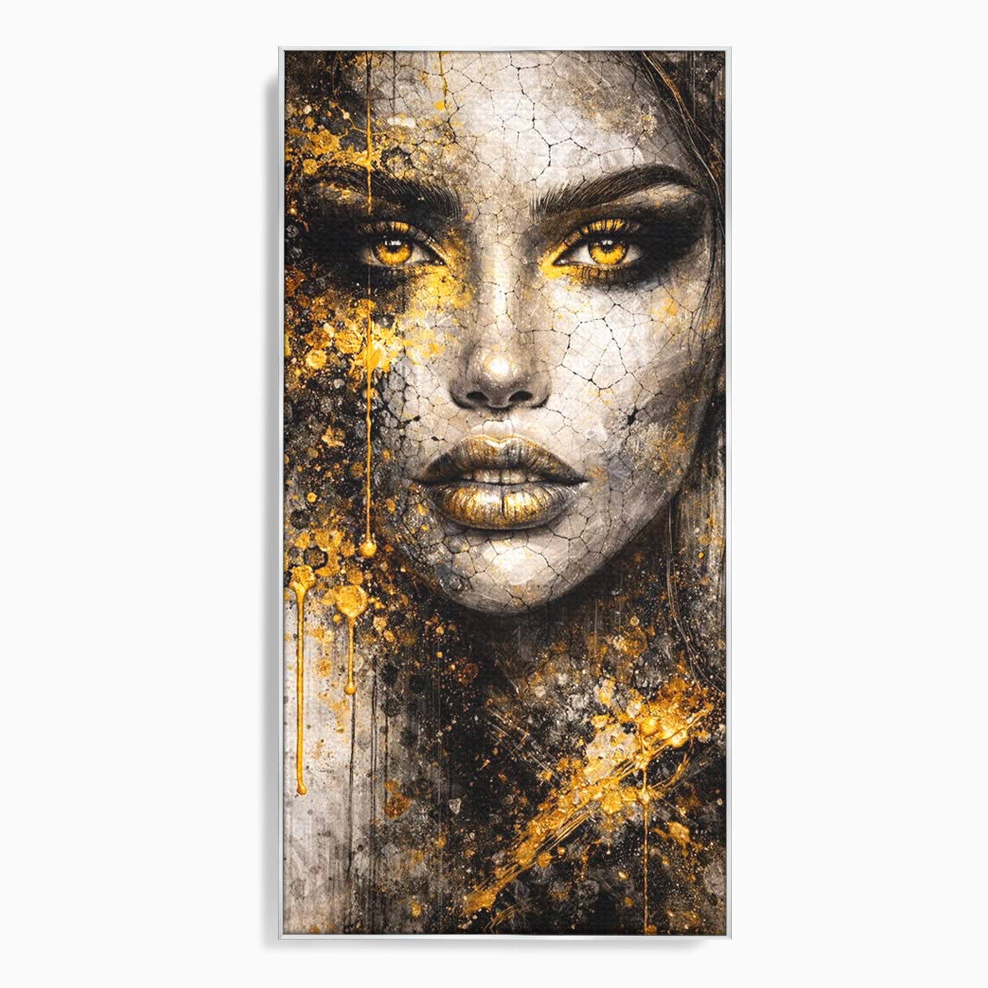 Tablou Canvas Premium LuxCanva® PI1158, Regina Aurie, Portret, Abstract, Femeie, Arta, Birou, Culori Vibrante