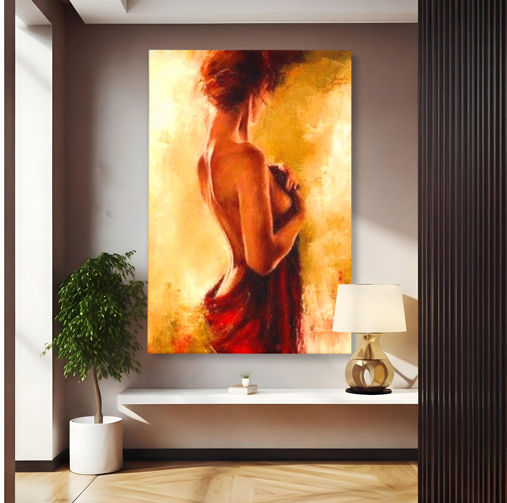 Tablou Canvas Premium LuxCanva® PI1160, Farmecul Serii, Femeie, Senzualitate, Eleganta, Dormitor, Living, Culori Vibrante