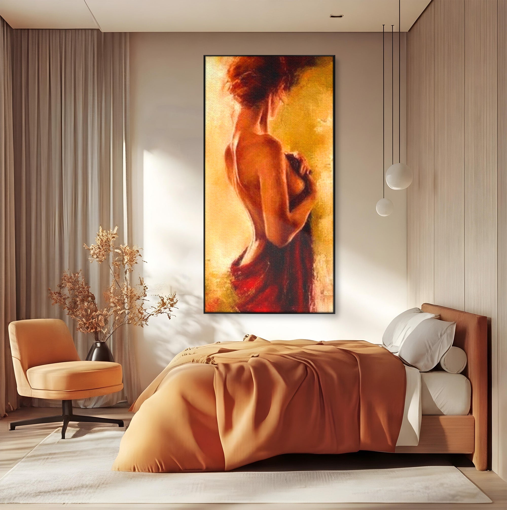 Tablou Canvas Premium LuxCanva® PI1160, Farmecul Serii, Femeie, Senzualitate, Eleganta, Dormitor, Living, Culori Vibrante