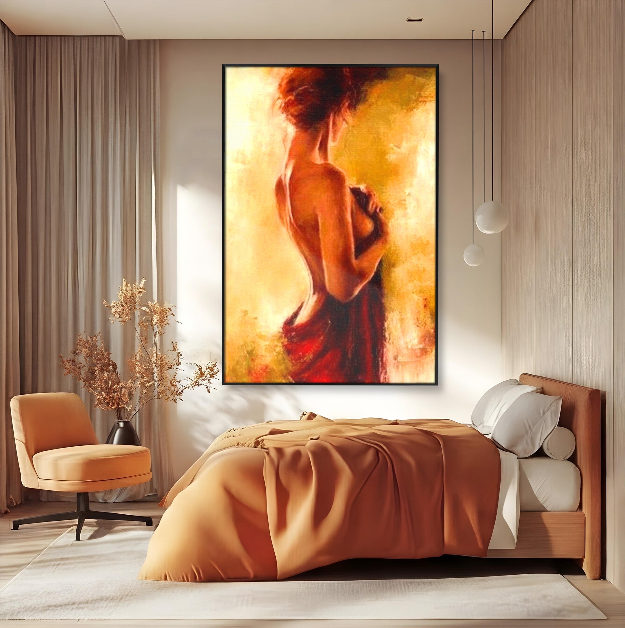 Tablou Canvas Premium LuxCanva® PI1160, Farmecul Serii, Femeie, Senzualitate, Eleganta, Dormitor, Living, Culori Vibrante