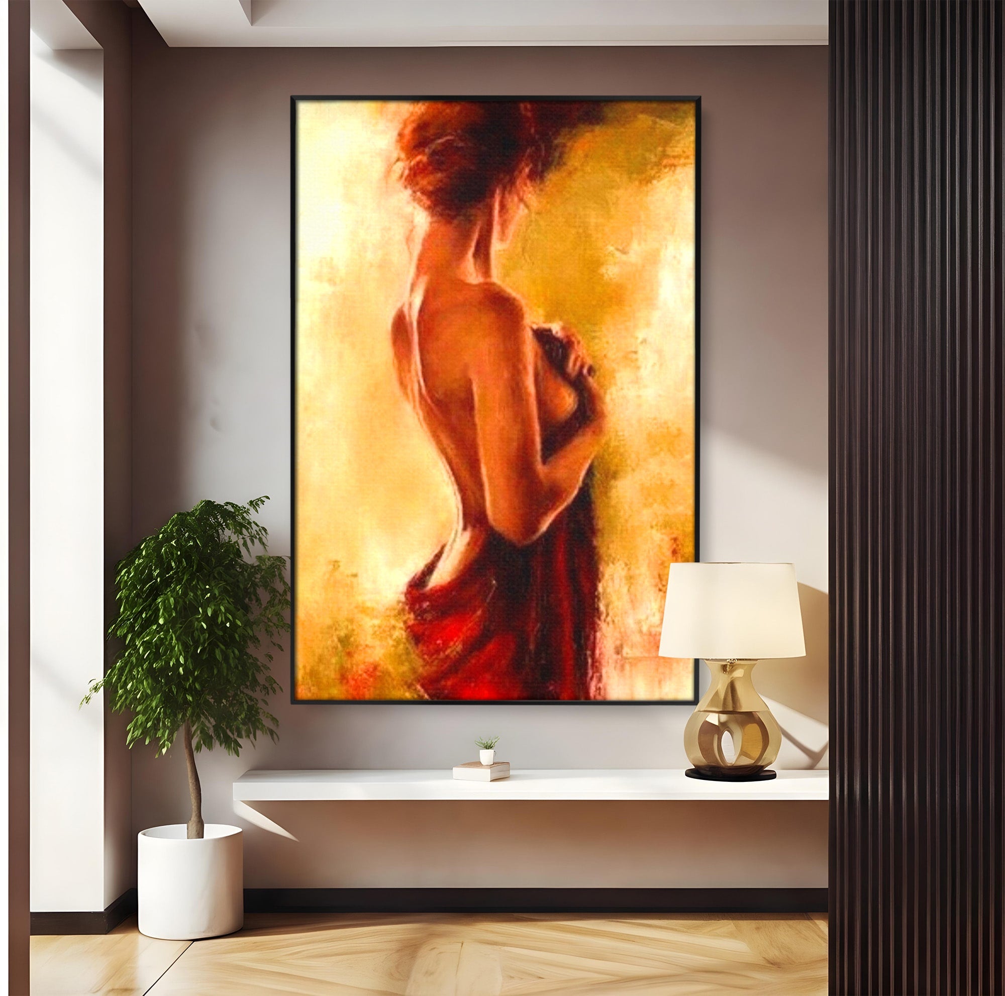 Tablou Canvas Premium LuxCanva® PI1160, Farmecul Serii, Femeie, Senzualitate, Eleganta, Dormitor, Living, Culori Vibrante