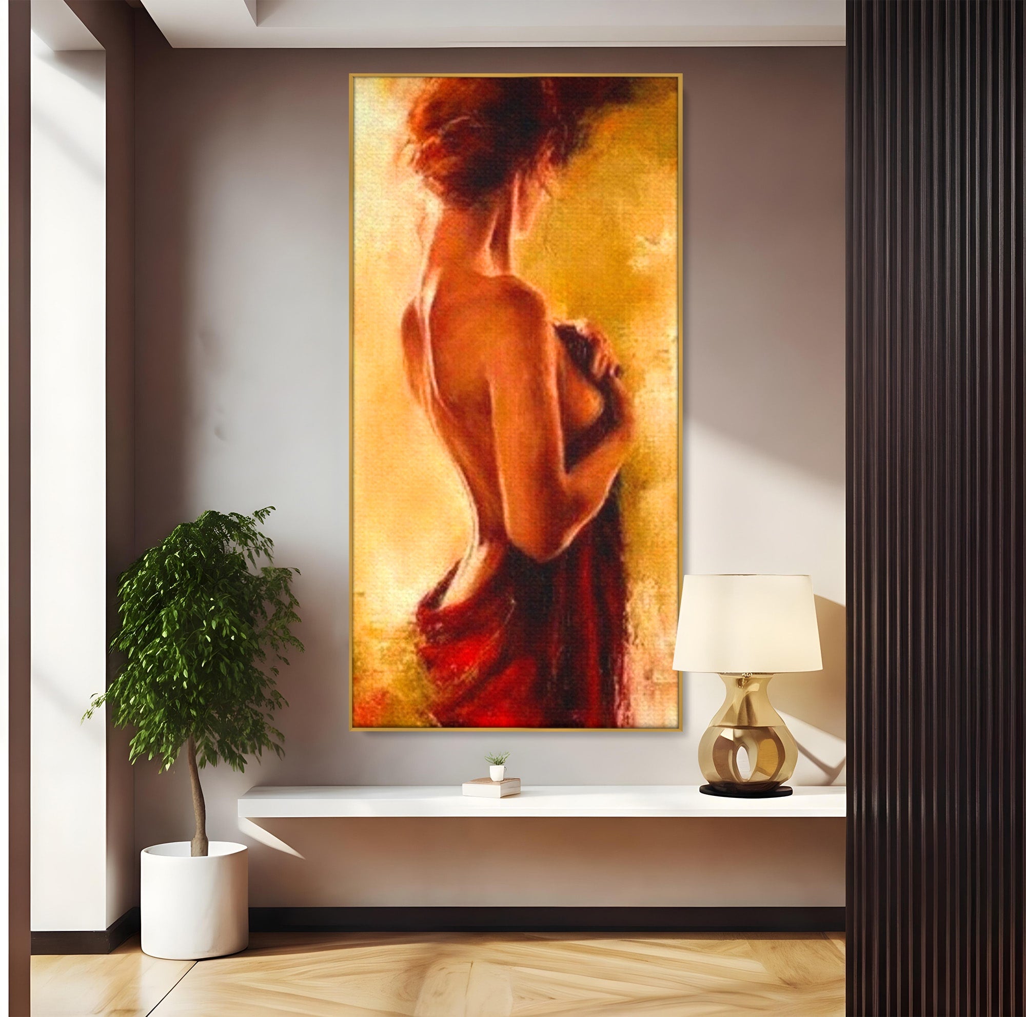 Tablou Canvas Premium LuxCanva® PI1160, Farmecul Serii, Femeie, Senzualitate, Eleganta, Dormitor, Living, Culori Vibrante