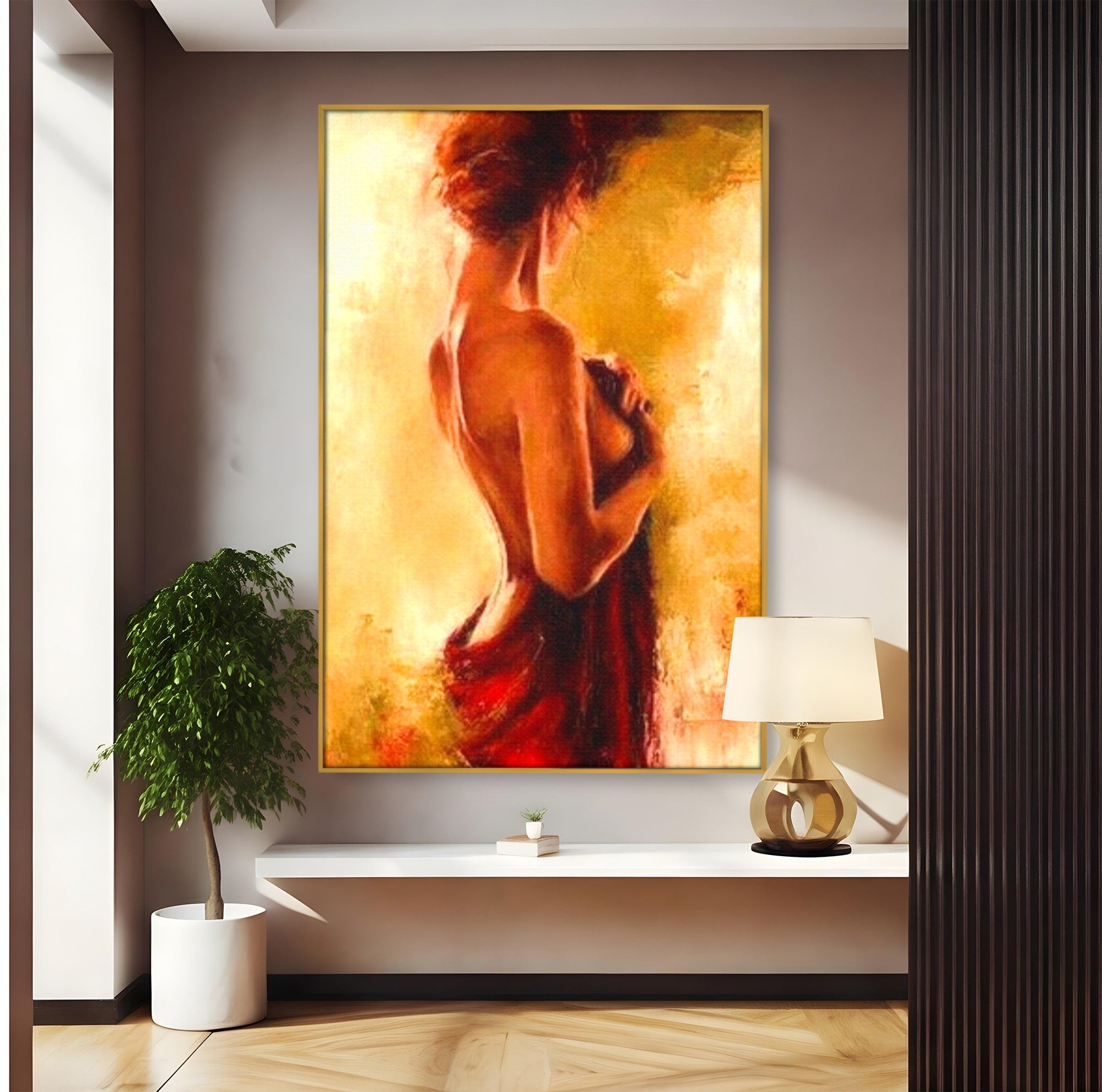 Tablou Canvas Premium LuxCanva® PI1160, Farmecul Serii, Femeie, Senzualitate, Eleganta, Dormitor, Living, Culori Vibrante
