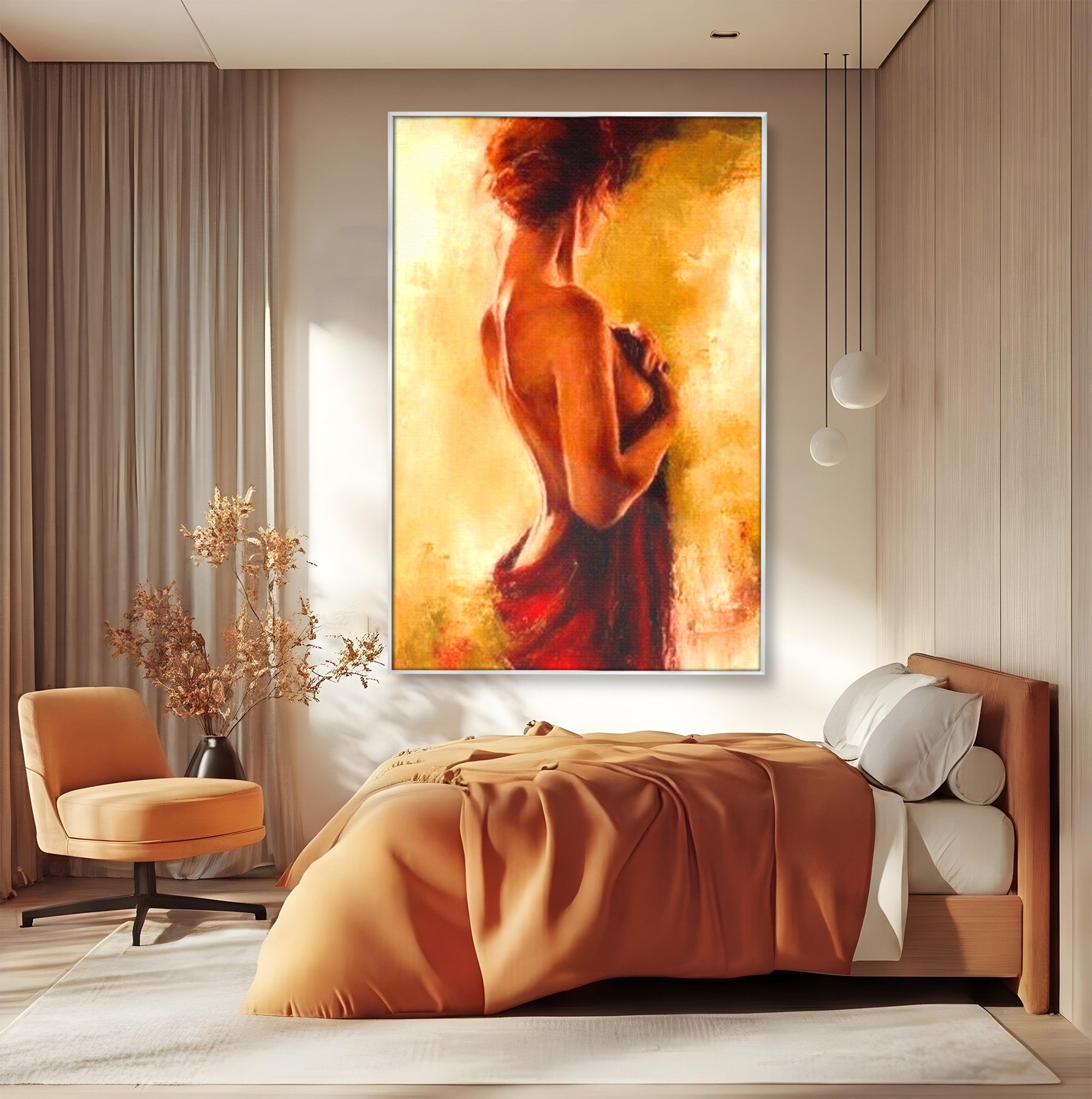 Tablou Canvas Premium LuxCanva® PI1160, Farmecul Serii, Femeie, Senzualitate, Eleganta, Dormitor, Living, Culori Vibrante