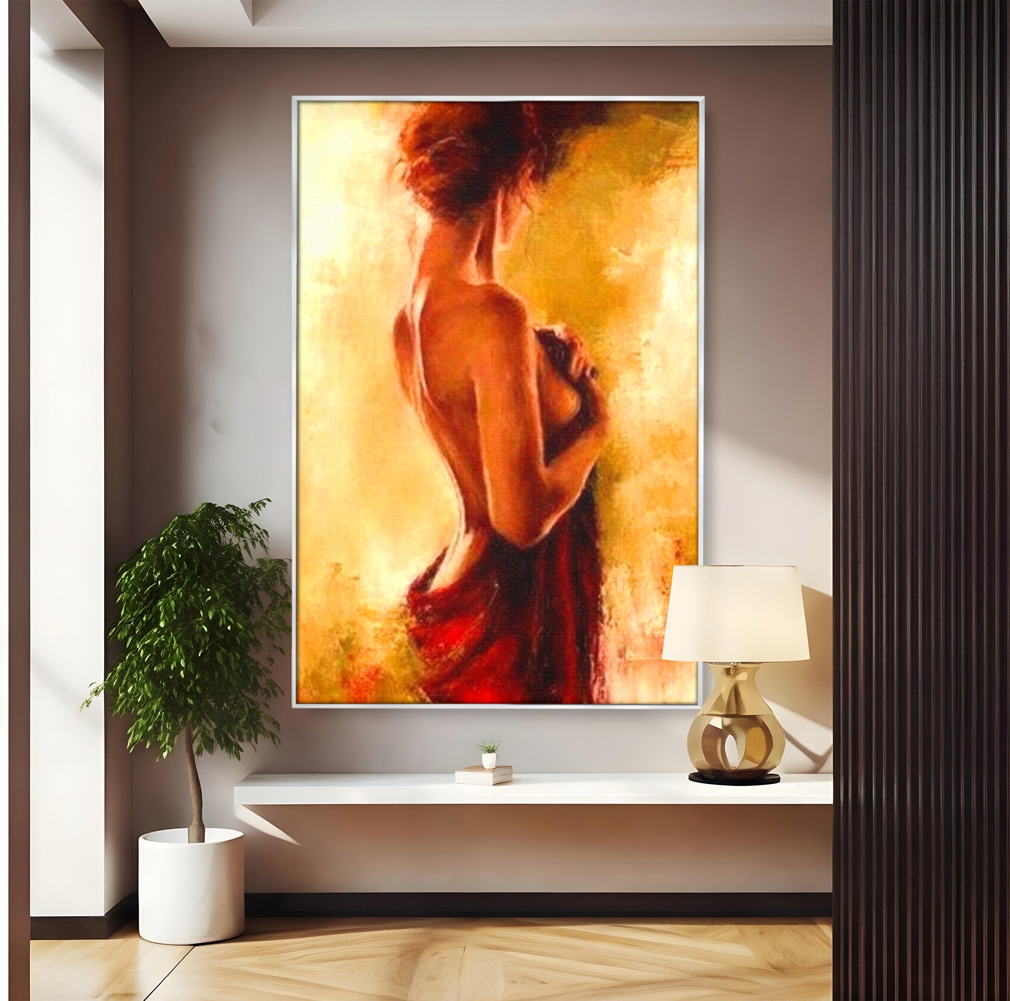 Tablou Canvas Premium LuxCanva® PI1160, Farmecul Serii, Femeie, Senzualitate, Eleganta, Dormitor, Living, Culori Vibrante