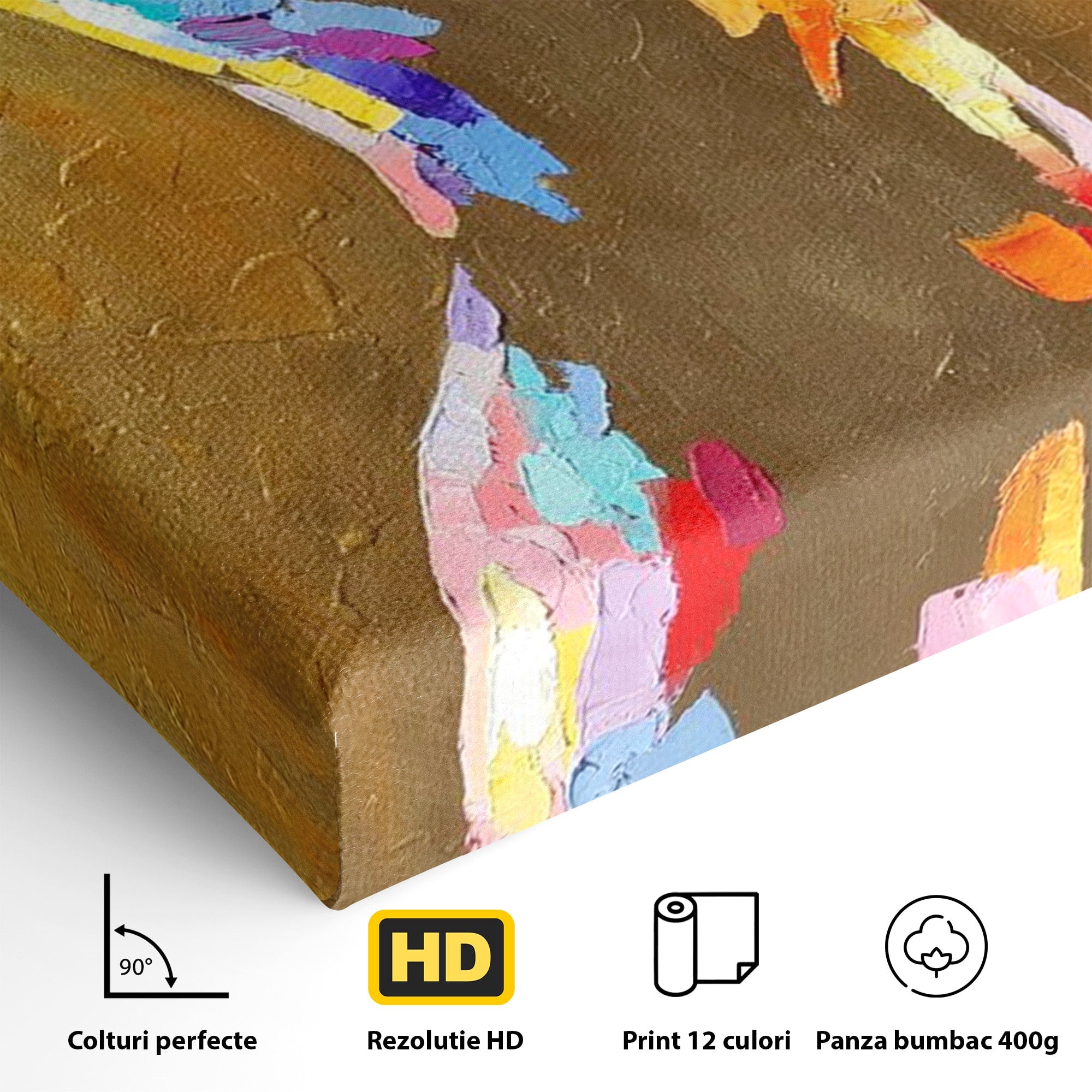Tablou Canvas Premium LuxCanva® PI1161, Dansul Formelor Abstracte, Silueta, Trup, Femeie, Living, Dormitor, Culori Vibrante