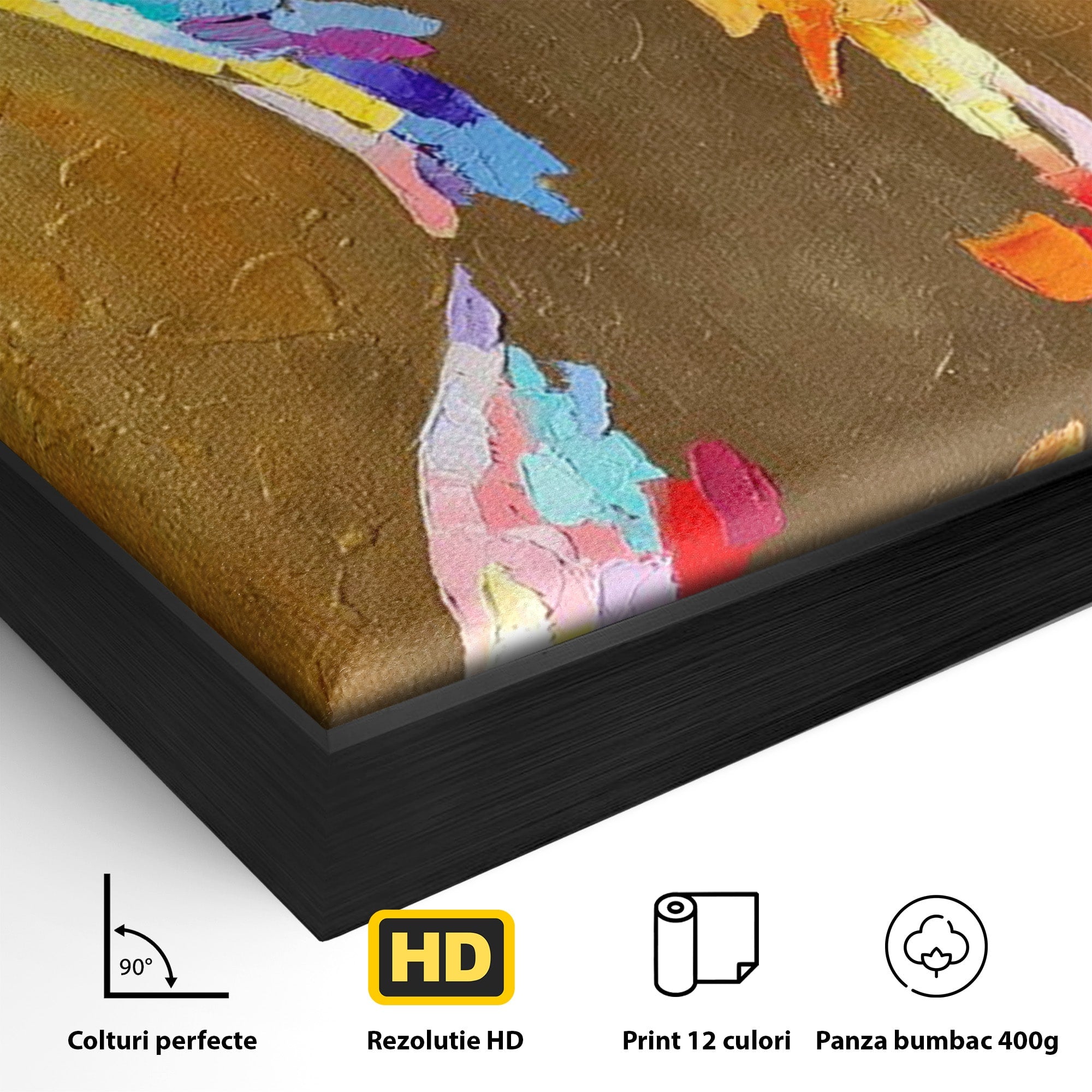 Tablou Canvas Premium LuxCanva® PI1161, Dansul Formelor Abstracte, Silueta, Trup, Femeie, Living, Dormitor, Culori Vibrante