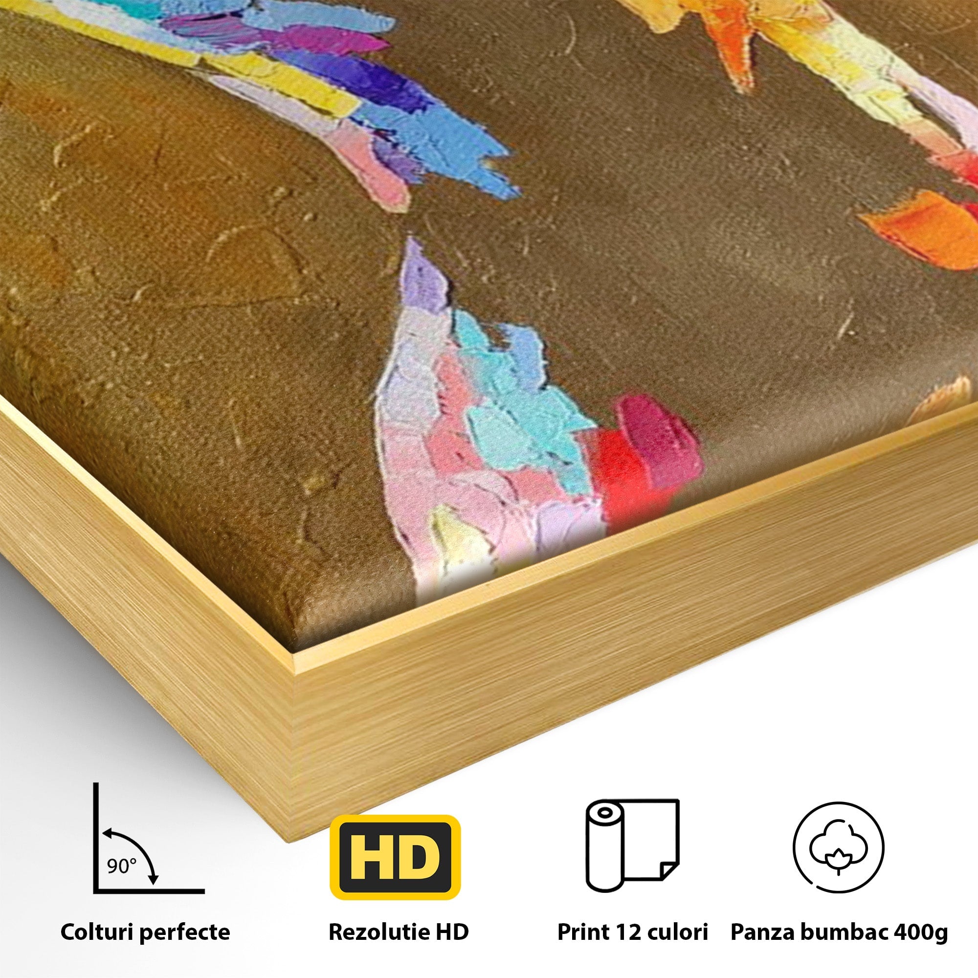 Tablou Canvas Premium LuxCanva® PI1161, Dansul Formelor Abstracte, Silueta, Trup, Femeie, Living, Dormitor, Culori Vibrante