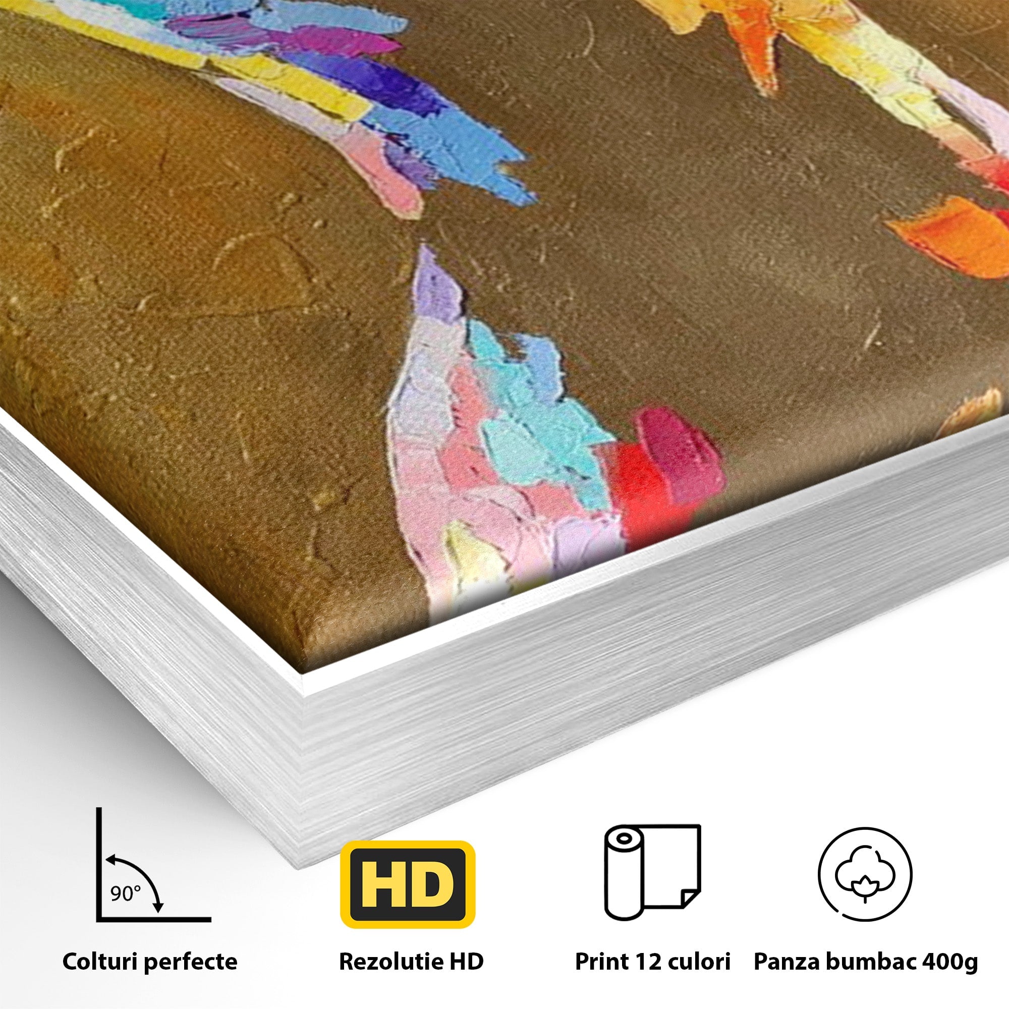 Tablou Canvas Premium LuxCanva® PI1161, Dansul Formelor Abstracte, Silueta, Trup, Femeie, Living, Dormitor, Culori Vibrante