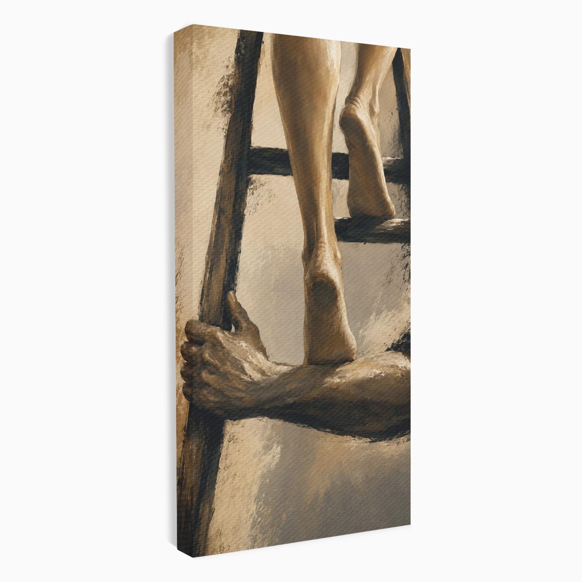 Tablou Canvas Premium LuxCanva® PI1162, Urcarea Pe Scara, Pasi, Maini, Picioare, Trepte, Living, Birou, Culori Vibrante