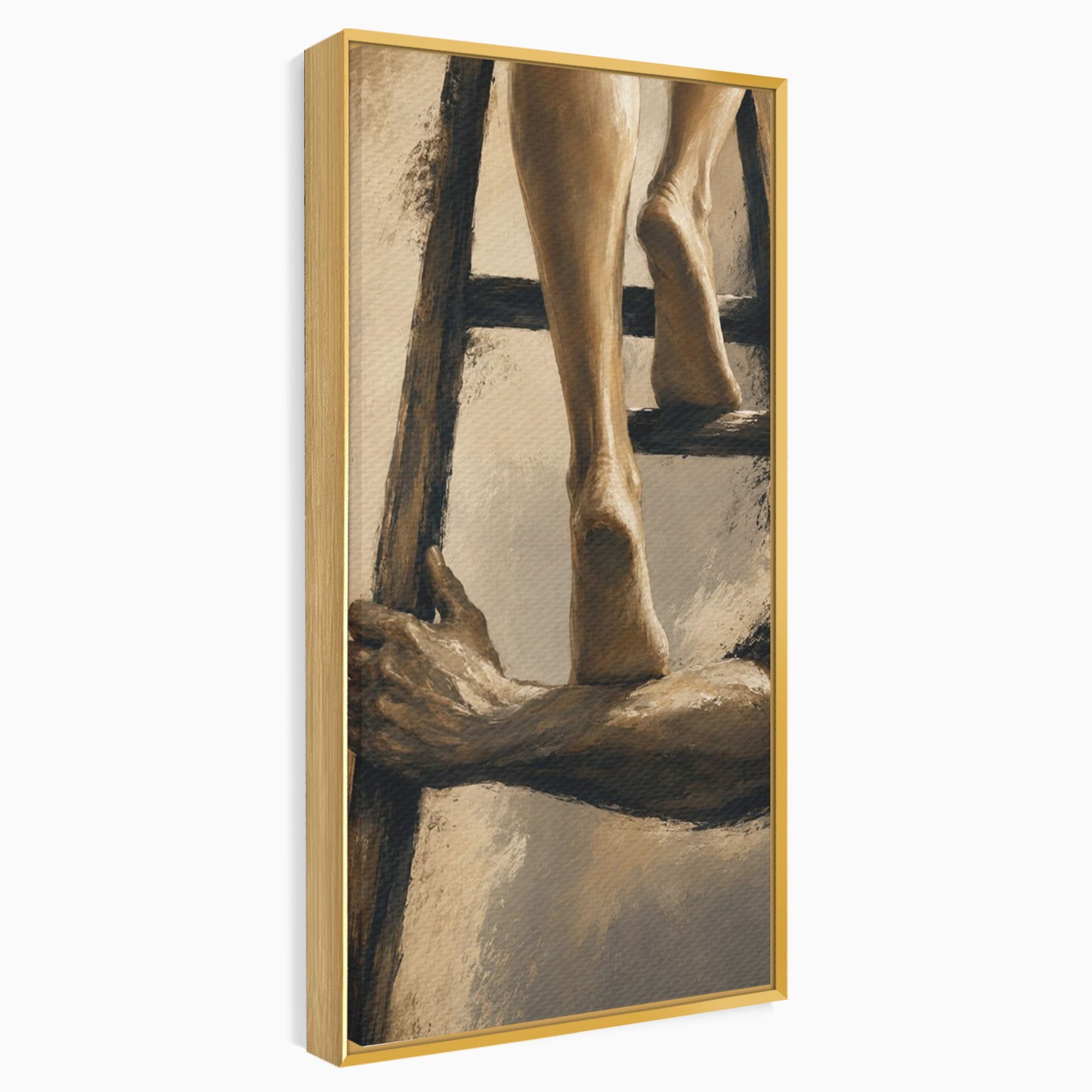 Tablou Canvas Premium LuxCanva® PI1162, Urcarea Pe Scara, Pasi, Maini, Picioare, Trepte, Living, Birou, Culori Vibrante