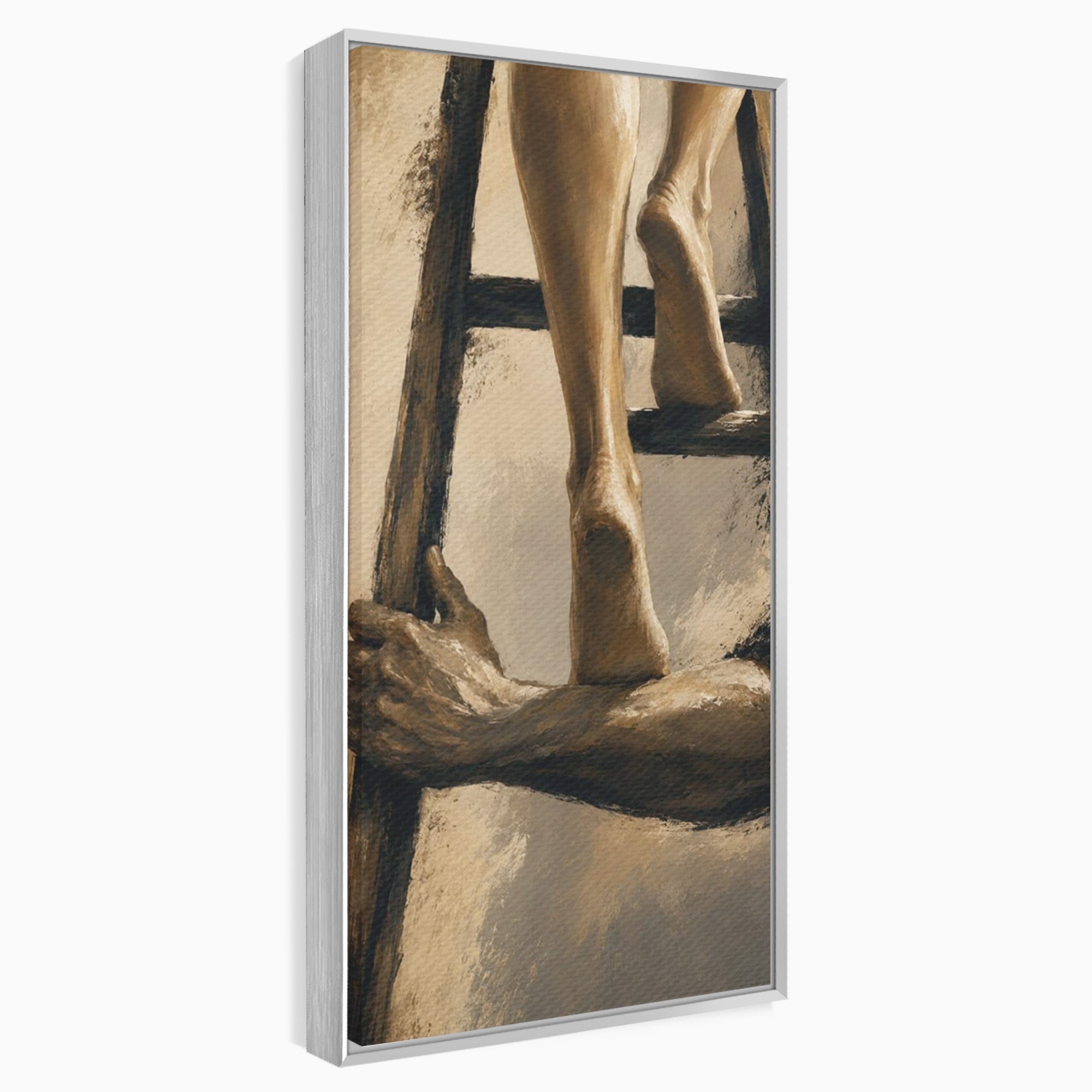 Tablou Canvas Premium LuxCanva® PI1162, Urcarea Pe Scara, Pasi, Maini, Picioare, Trepte, Living, Birou, Culori Vibrante