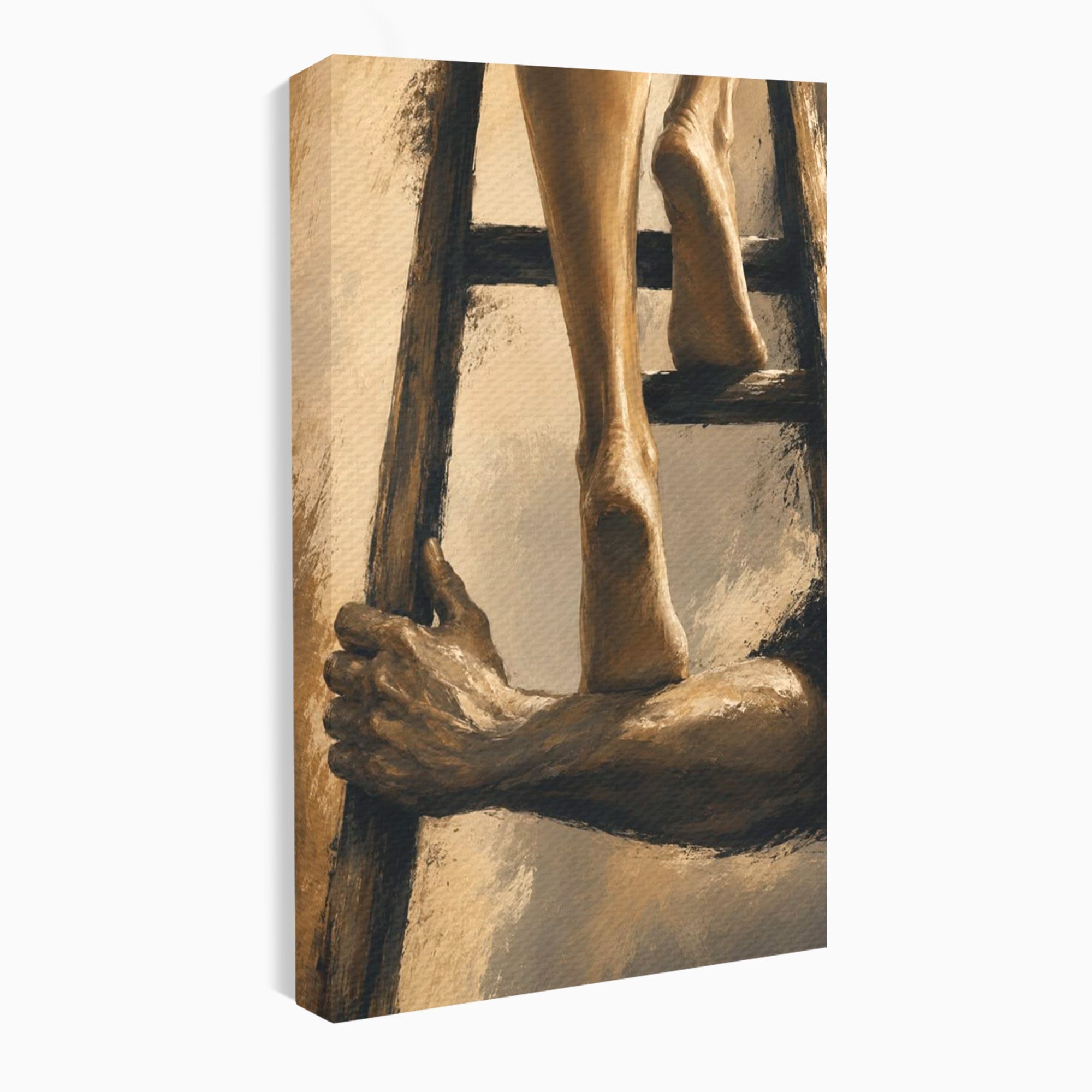 Tablou Canvas Premium LuxCanva® PI1162, Urcarea Pe Scara, Pasi, Maini, Picioare, Trepte, Living, Birou, Culori Vibrante