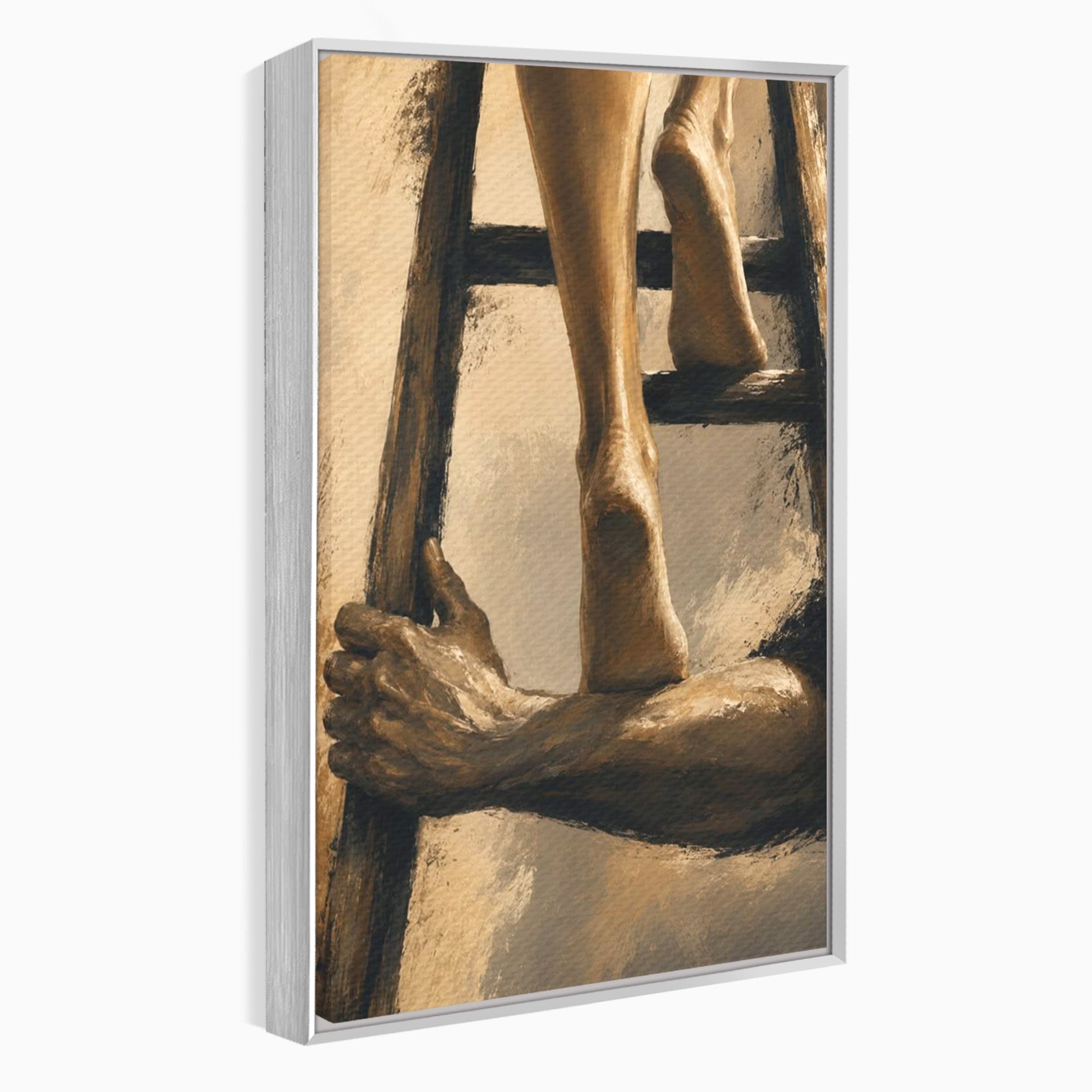 Tablou Canvas Premium LuxCanva® PI1162, Urcarea Pe Scara, Pasi, Maini, Picioare, Trepte, Living, Birou, Culori Vibrante