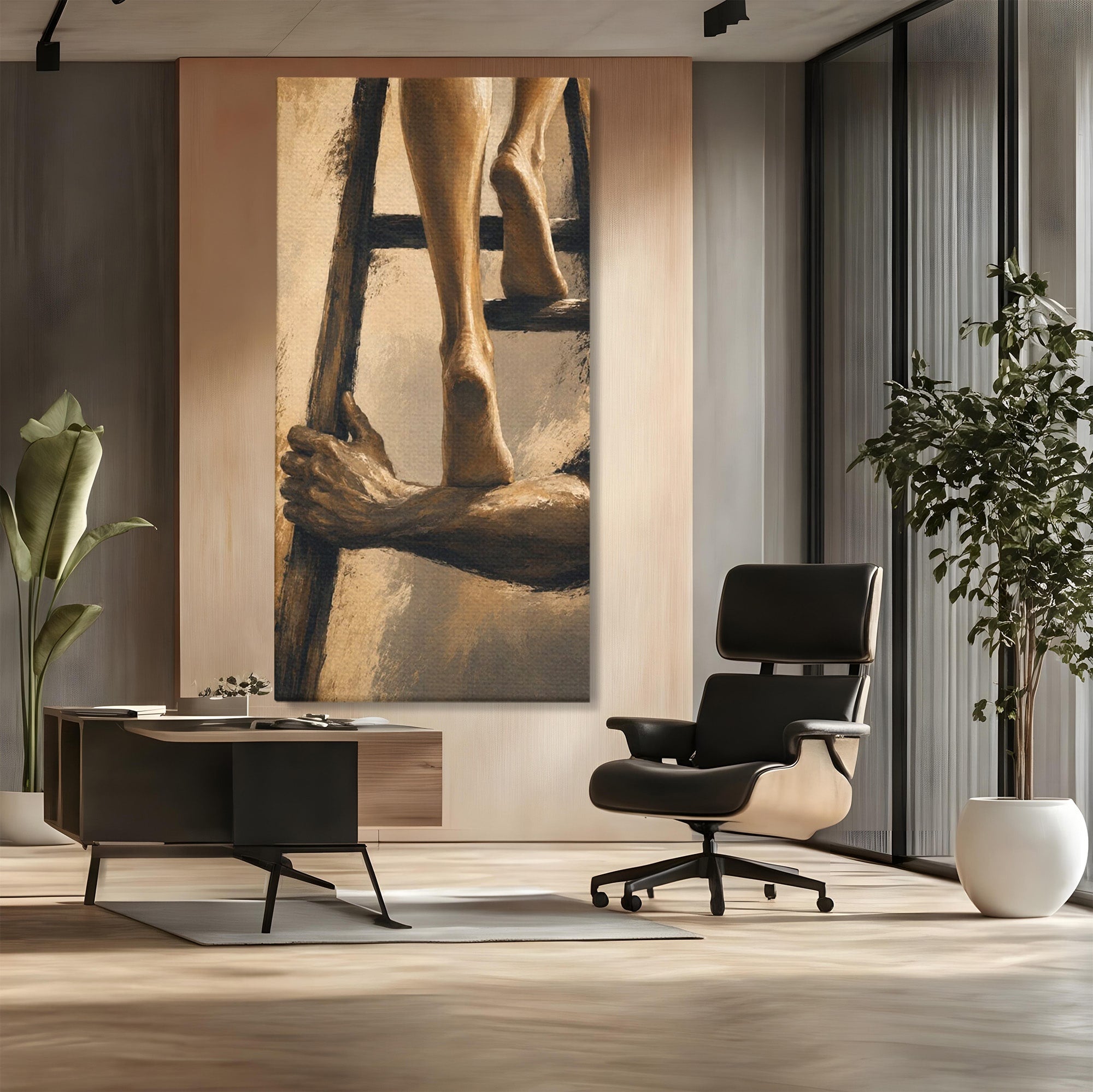 Tablou Canvas Premium LuxCanva® PI1162, Urcarea Pe Scara, Pasi, Maini, Picioare, Trepte, Living, Birou, Culori Vibrante