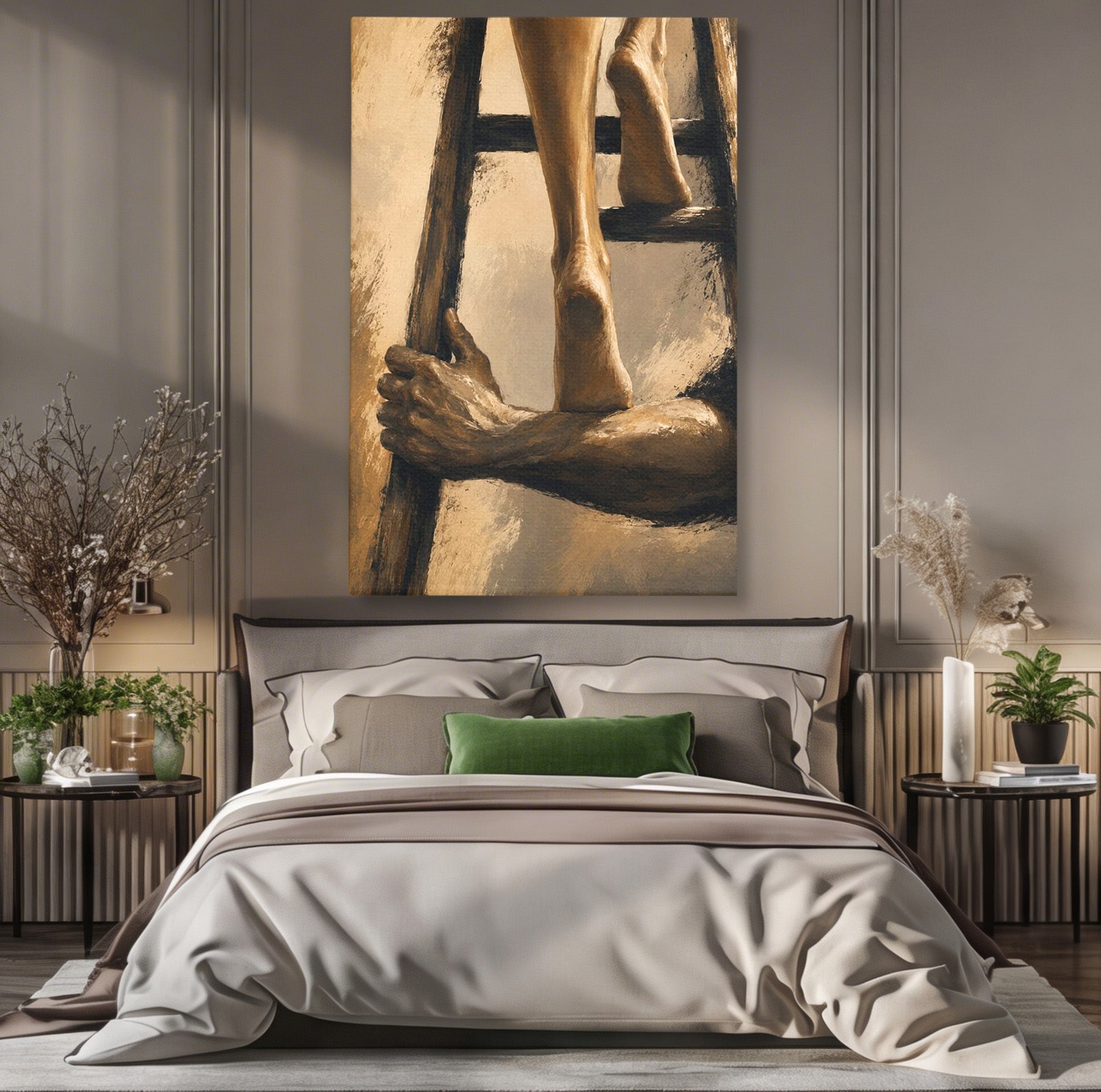 Tablou Canvas Premium LuxCanva® PI1162, Urcarea Pe Scara, Pasi, Maini, Picioare, Trepte, Living, Birou, Culori Vibrante