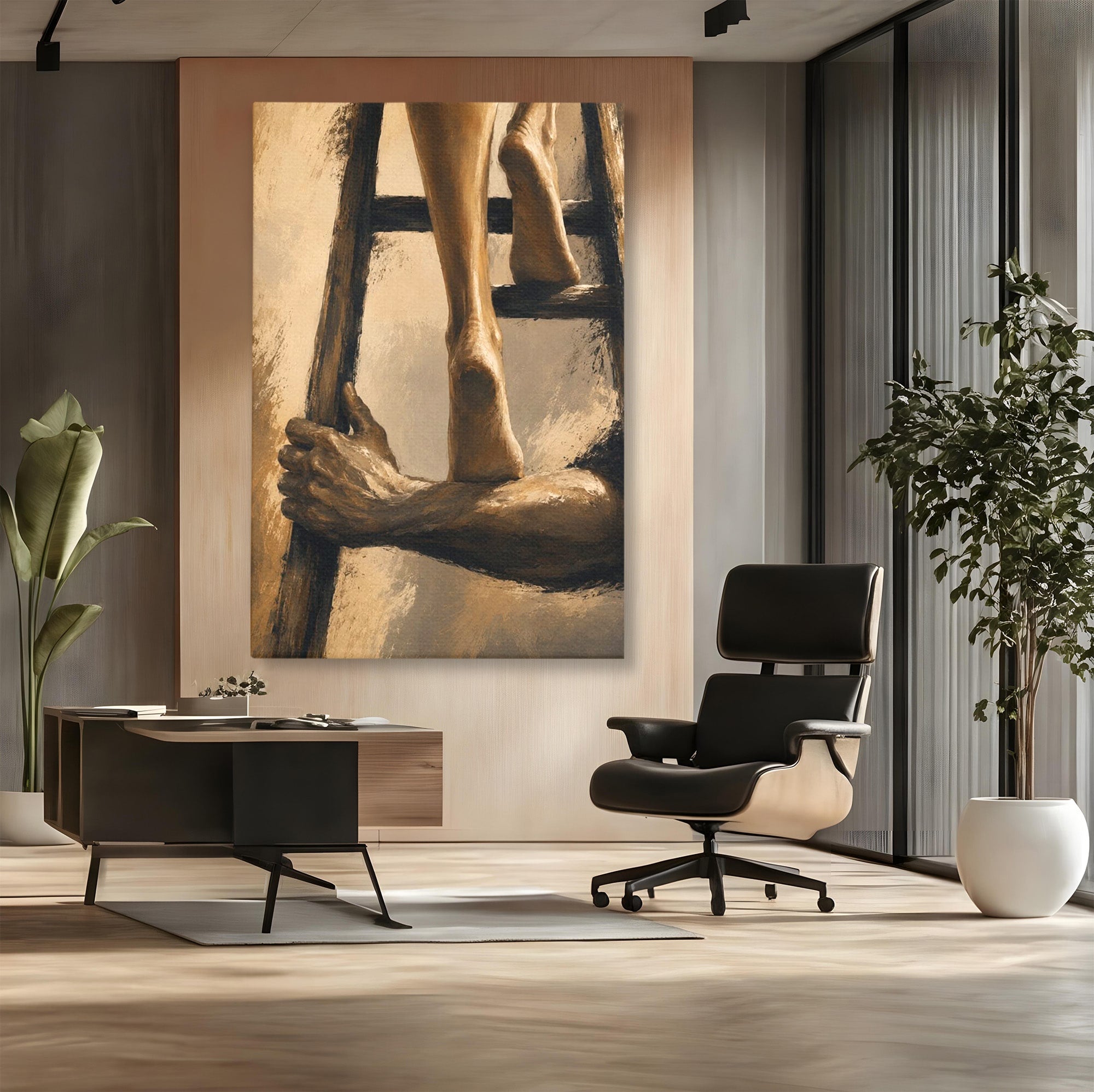 Tablou Canvas Premium LuxCanva® PI1162, Urcarea Pe Scara, Pasi, Maini, Picioare, Trepte, Living, Birou, Culori Vibrante