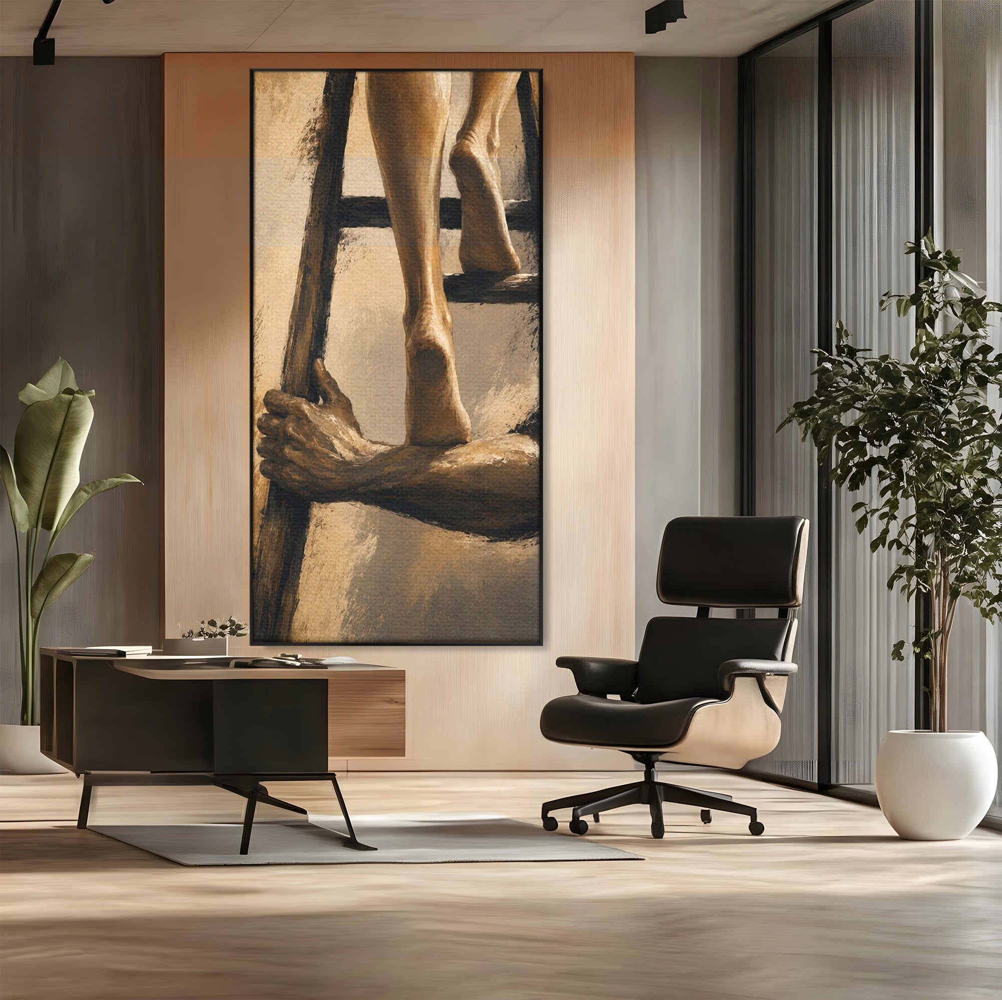 Tablou Canvas Premium LuxCanva® PI1162, Urcarea Pe Scara, Pasi, Maini, Picioare, Trepte, Living, Birou, Culori Vibrante