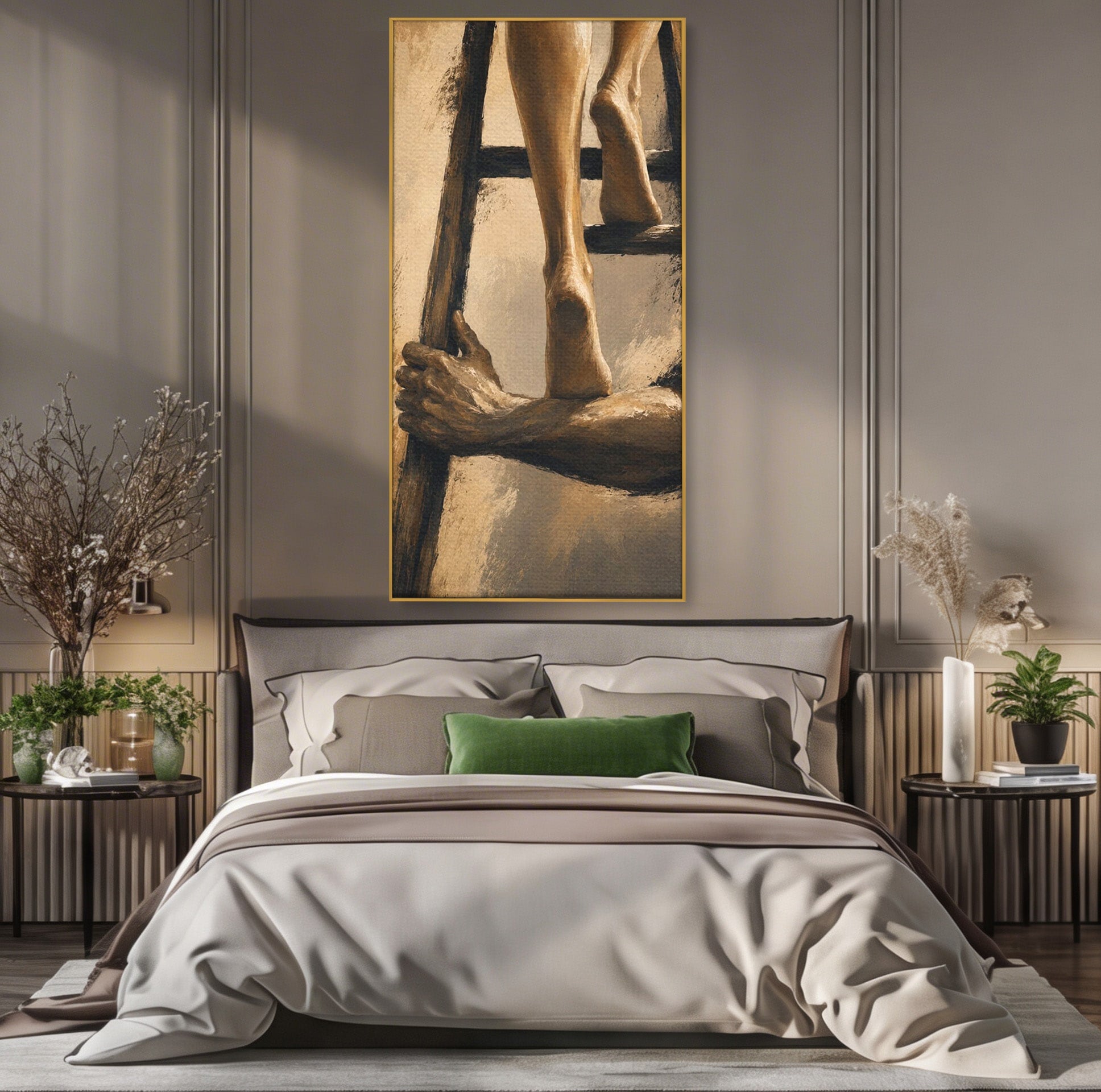 Tablou Canvas Premium LuxCanva® PI1162, Urcarea Pe Scara, Pasi, Maini, Picioare, Trepte, Living, Birou, Culori Vibrante
