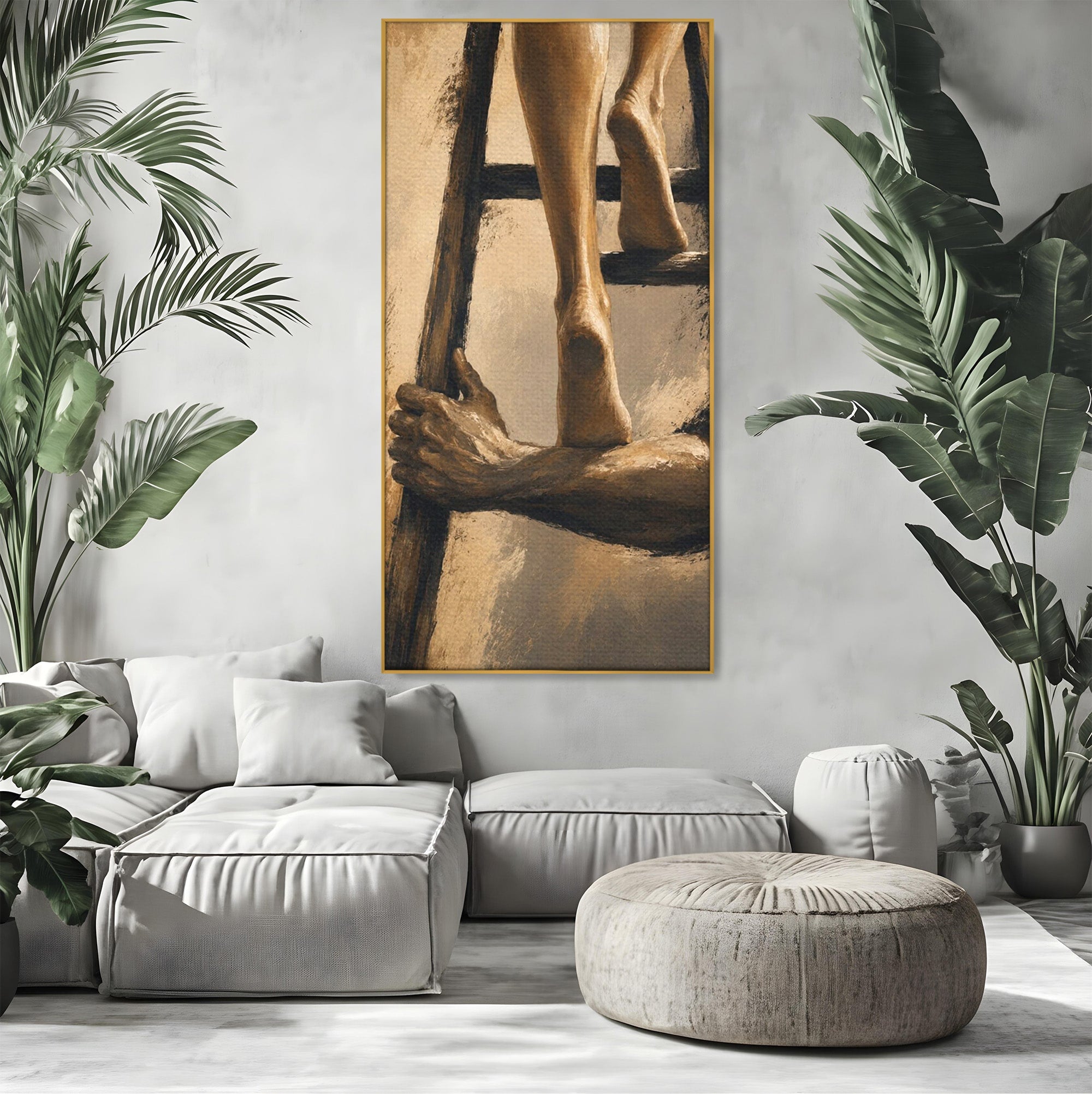 Tablou Canvas Premium LuxCanva® PI1162, Urcarea Pe Scara, Pasi, Maini, Picioare, Trepte, Living, Birou, Culori Vibrante