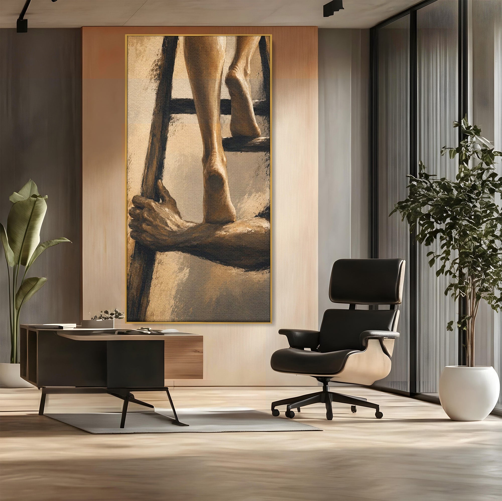 Tablou Canvas Premium LuxCanva® PI1162, Urcarea Pe Scara, Pasi, Maini, Picioare, Trepte, Living, Birou, Culori Vibrante