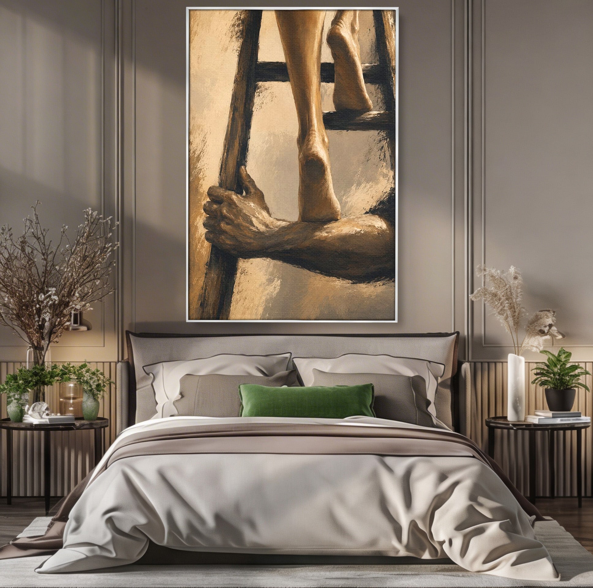 Tablou Canvas Premium LuxCanva® PI1162, Urcarea Pe Scara, Pasi, Maini, Picioare, Trepte, Living, Birou, Culori Vibrante