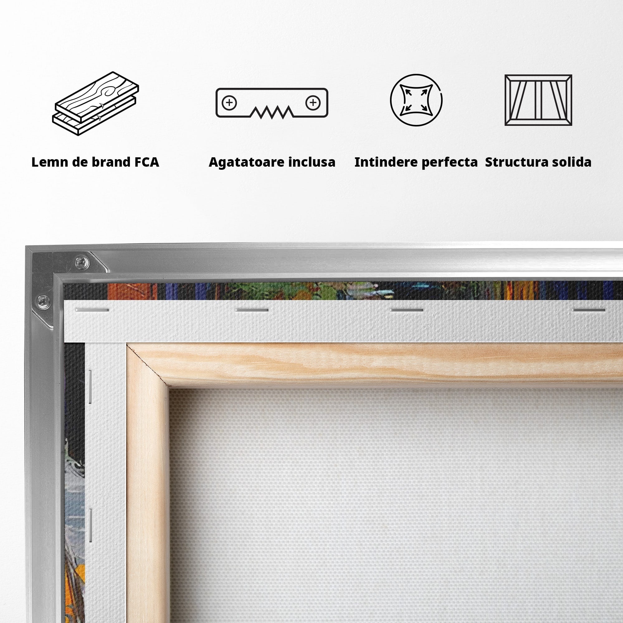 Tablou Canvas Premium LuxCanva® PI1163, Strada Colorata, Alee, Flori, Urban, Living, Peisaj, Culori Vibrante