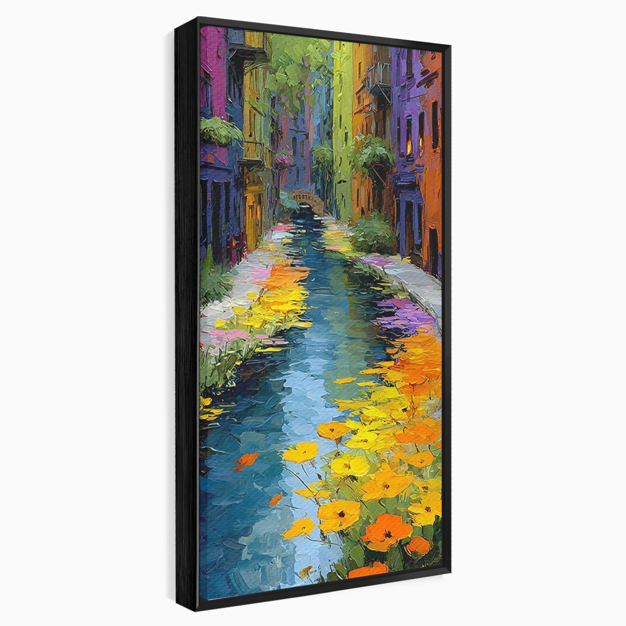 Tablou Canvas Premium LuxCanva® PI1163, Strada Colorata, Alee, Flori, Urban, Living, Peisaj, Culori Vibrante