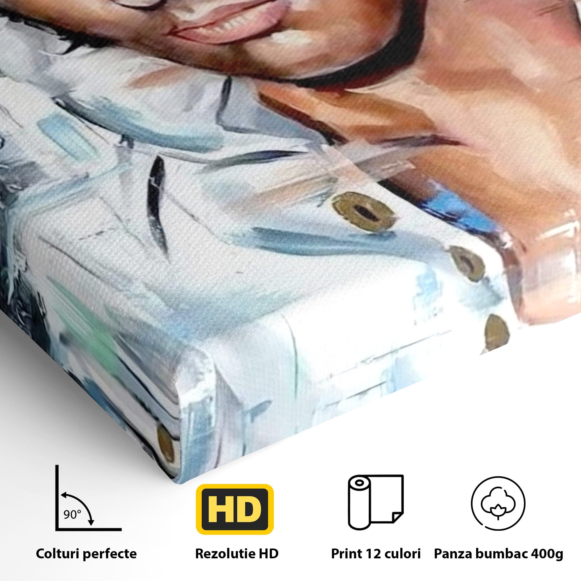 Tablou Canvas Premium LuxCanva® PI1164, Regele Rockului, Elvis Presley, Portret, Rock, Living, Idol, Culori Vibrante