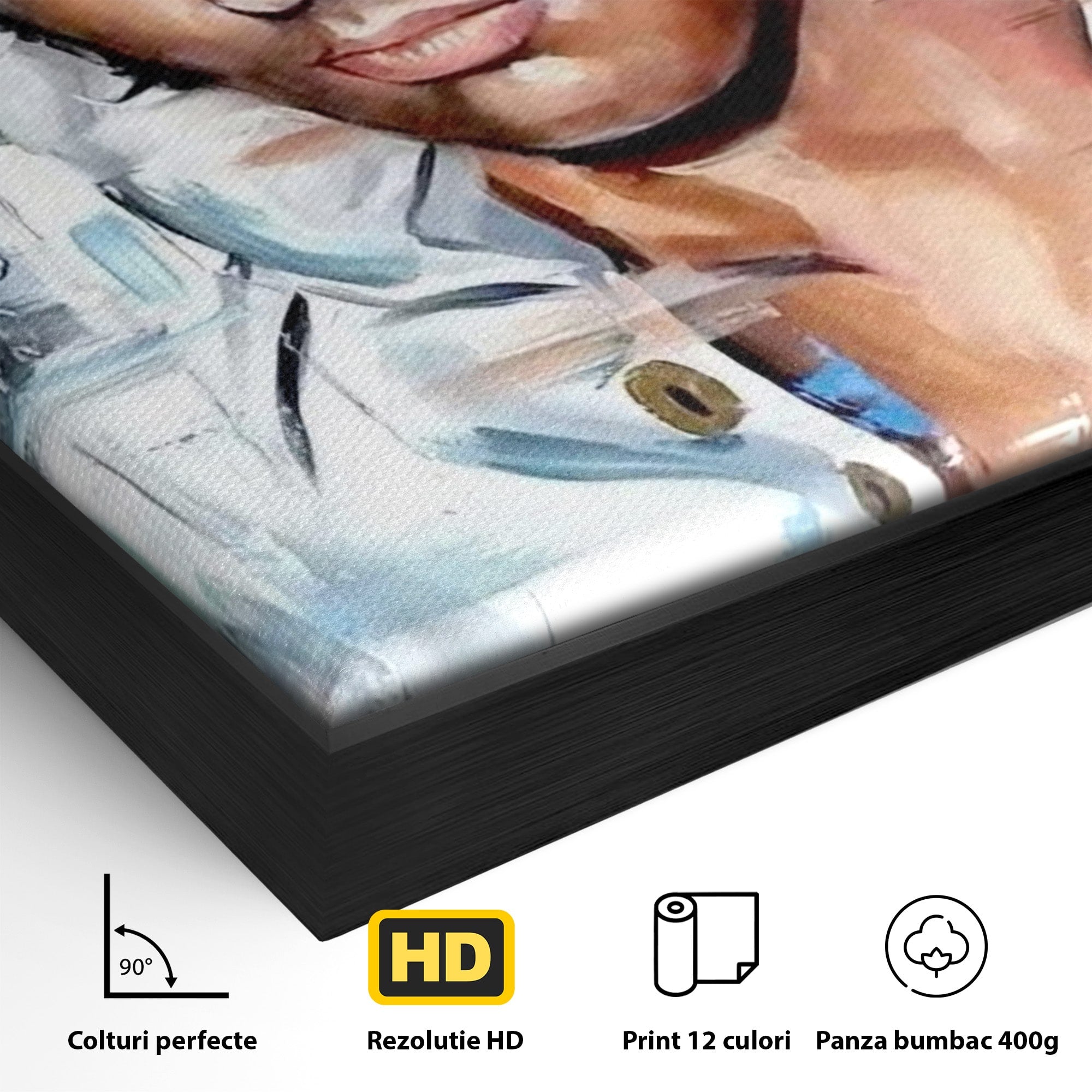 Tablou Canvas Premium LuxCanva® PI1164, Regele Rockului, Elvis Presley, Portret, Rock, Living, Idol, Culori Vibrante