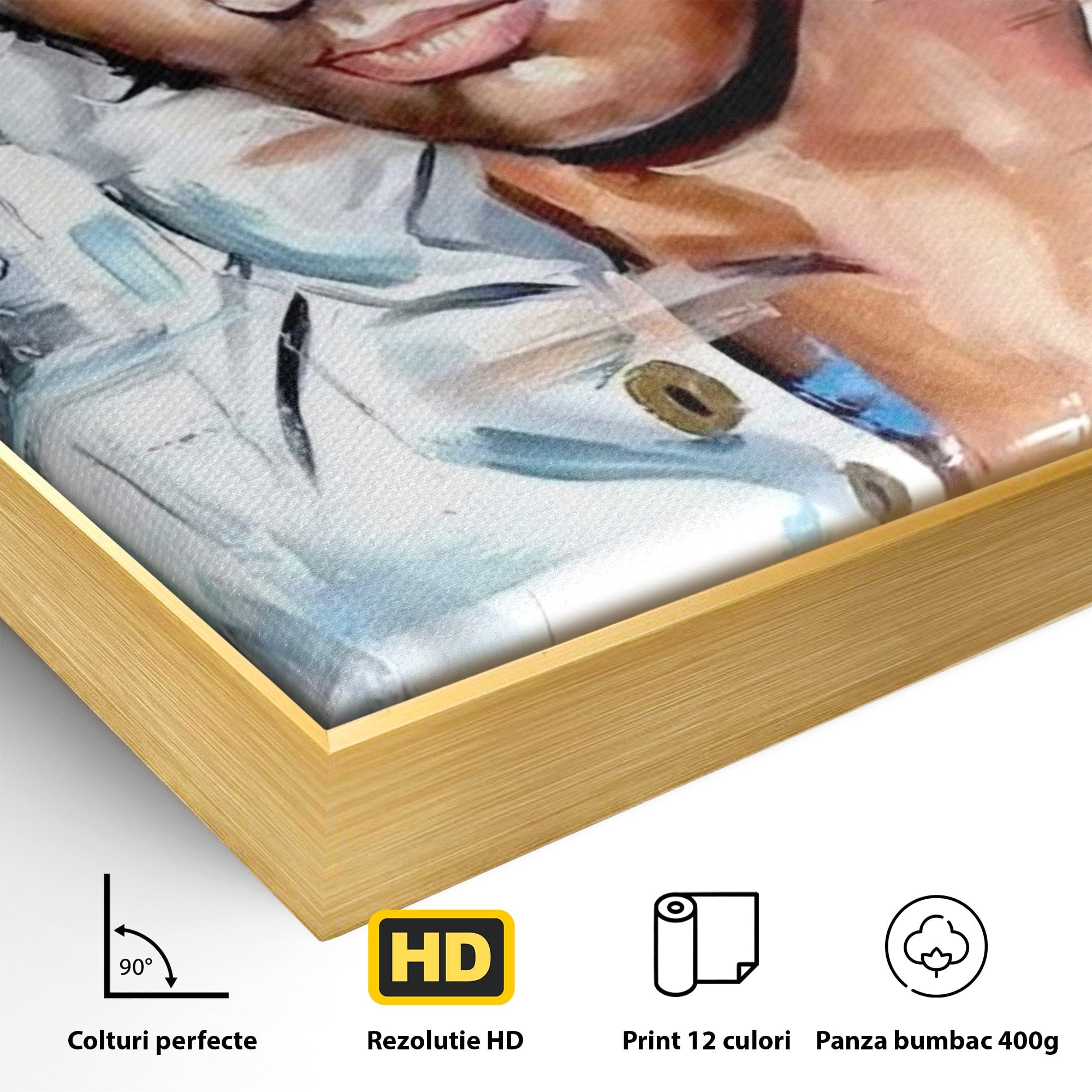 Tablou Canvas Premium LuxCanva® PI1164, Regele Rockului, Elvis Presley, Portret, Rock, Living, Idol, Culori Vibrante