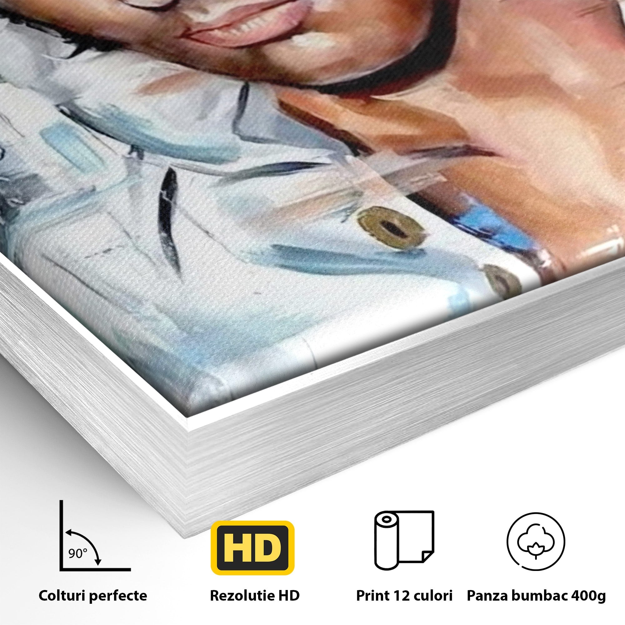 Tablou Canvas Premium LuxCanva® PI1164, Regele Rockului, Elvis Presley, Portret, Rock, Living, Idol, Culori Vibrante