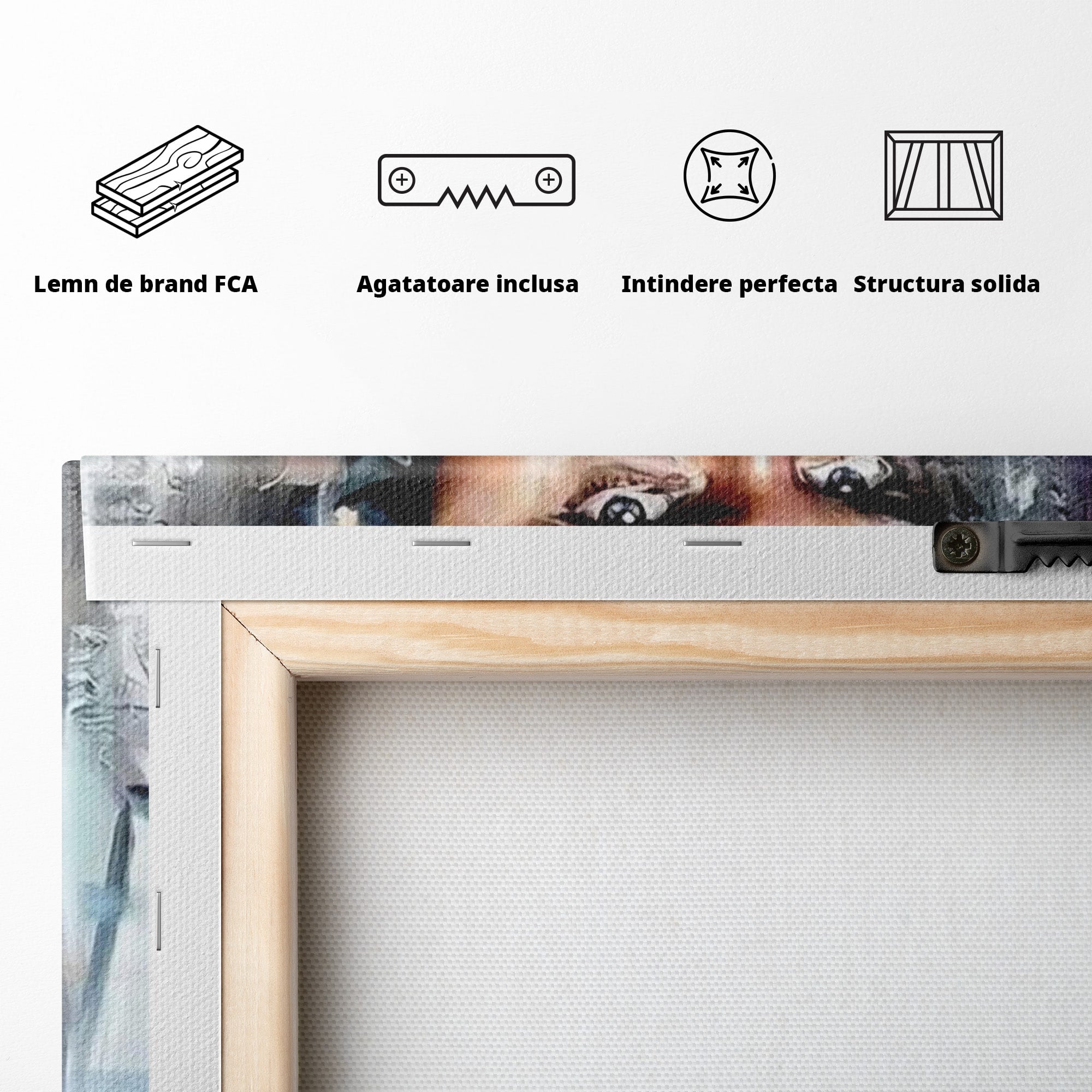 Tablou Canvas Premium LuxCanva® PI1164, Regele Rockului, Elvis Presley, Portret, Rock, Living, Idol, Culori Vibrante