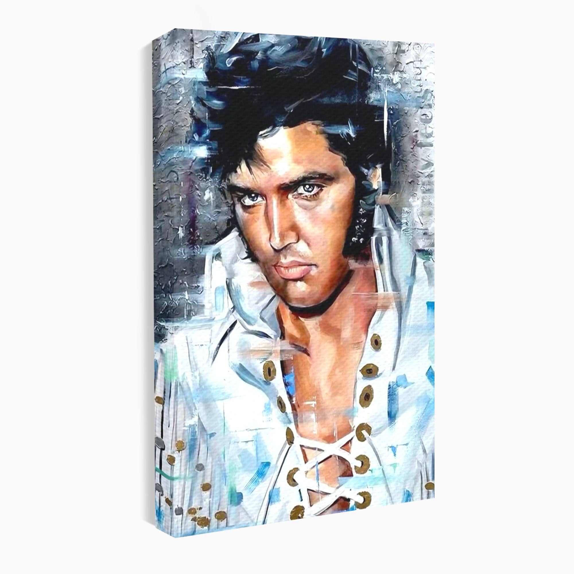 Tablou Canvas Premium LuxCanva® PI1164, Regele Rockului, Elvis Presley, Portret, Rock, Living, Idol, Culori Vibrante