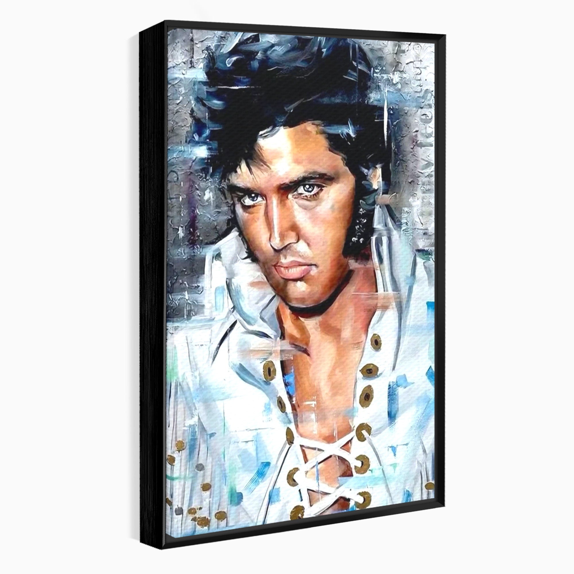 Tablou Canvas Premium LuxCanva® PI1164, Regele Rockului, Elvis Presley, Portret, Rock, Living, Idol, Culori Vibrante