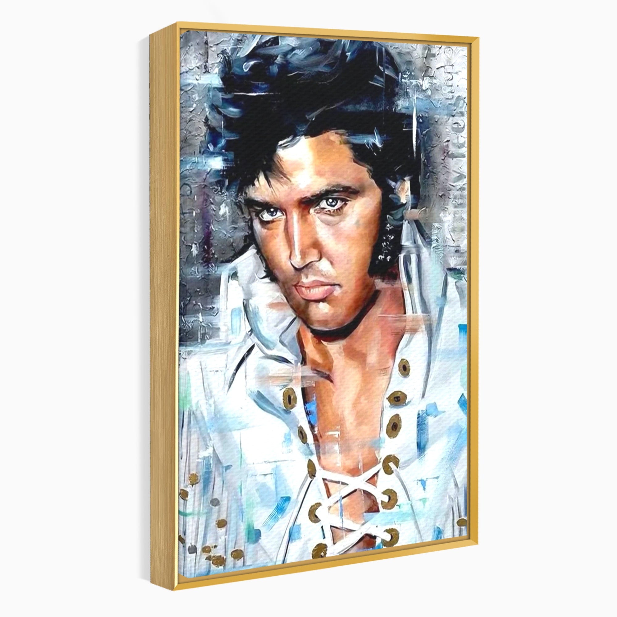 Tablou Canvas Premium LuxCanva® PI1164, Regele Rockului, Elvis Presley, Portret, Rock, Living, Idol, Culori Vibrante