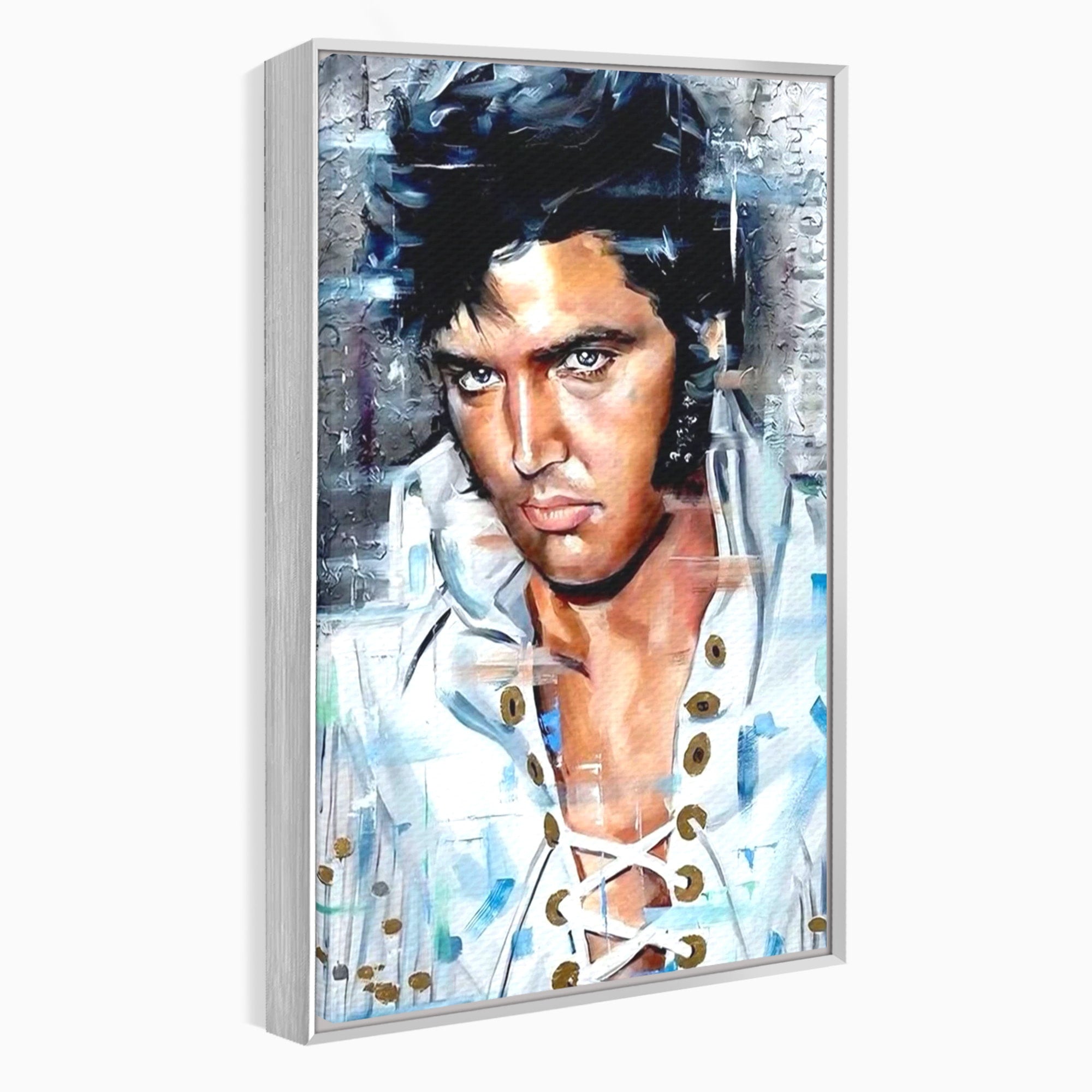 Tablou Canvas Premium LuxCanva® PI1164, Regele Rockului, Elvis Presley, Portret, Rock, Living, Idol, Culori Vibrante
