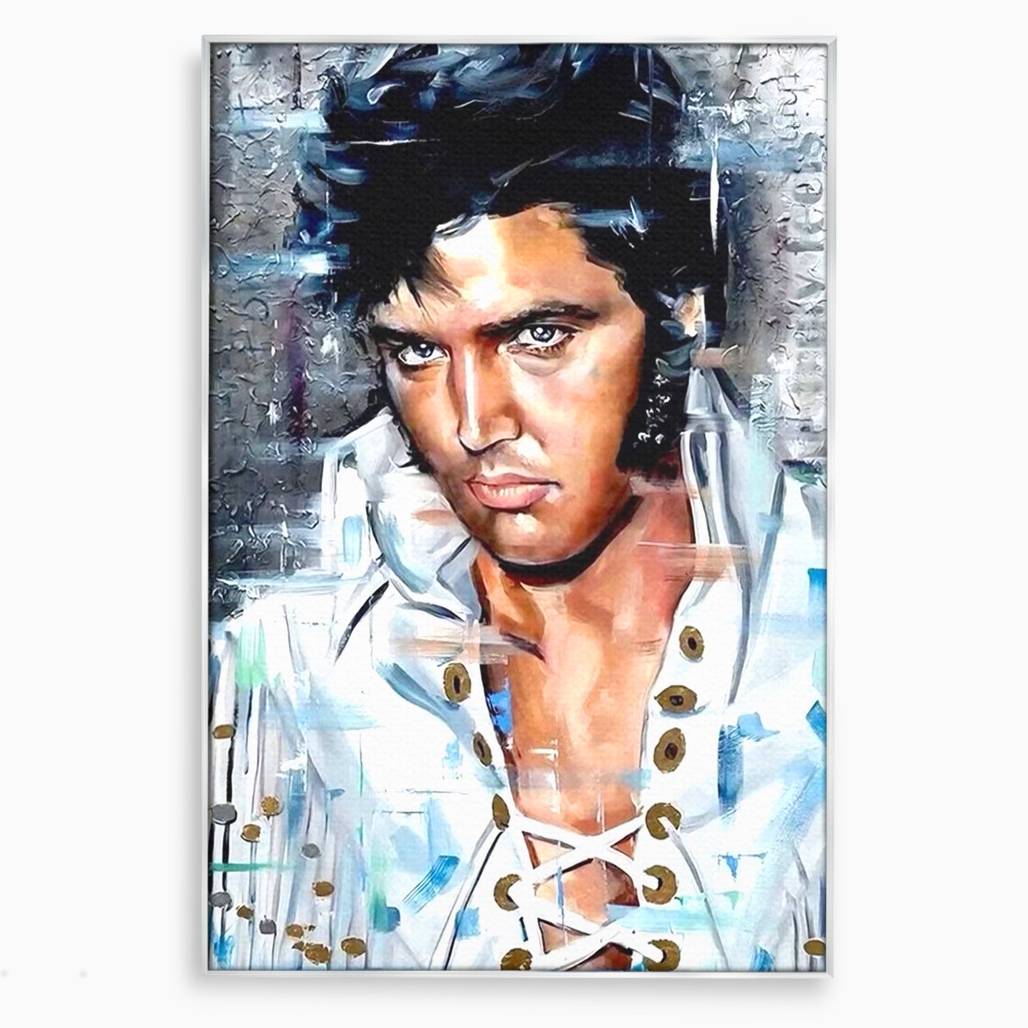 Tablou Canvas Premium LuxCanva® PI1164, Regele Rockului, Elvis Presley, Portret, Rock, Living, Idol, Culori Vibrante