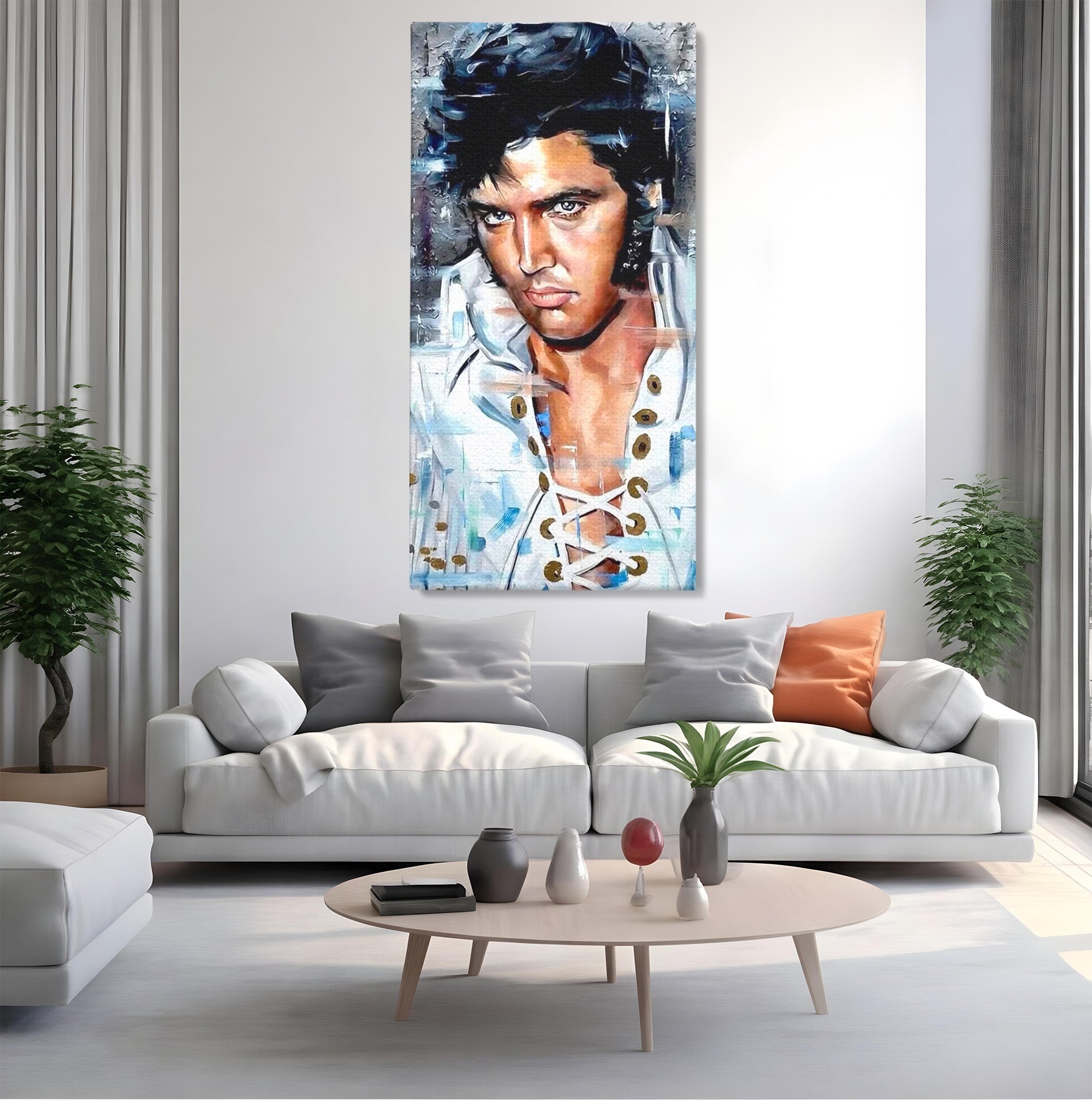 Tablou Canvas Premium LuxCanva® PI1164, Regele Rockului, Elvis Presley, Portret, Rock, Living, Idol, Culori Vibrante