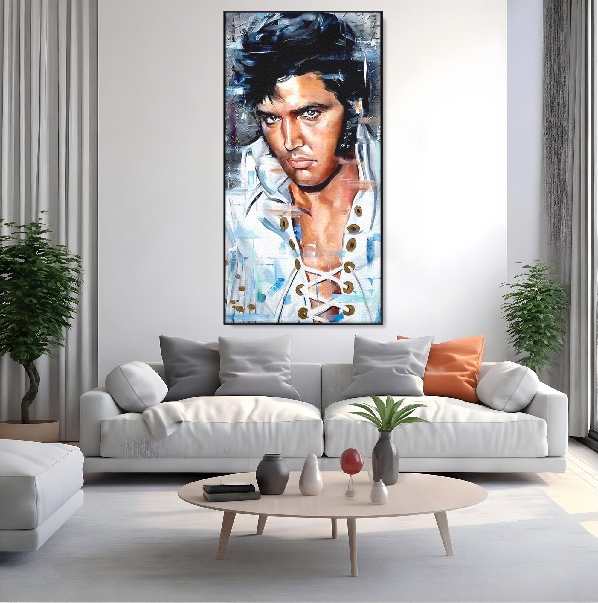 Tablou Canvas Premium LuxCanva® PI1164, Regele Rockului, Elvis Presley, Portret, Rock, Living, Idol, Culori Vibrante