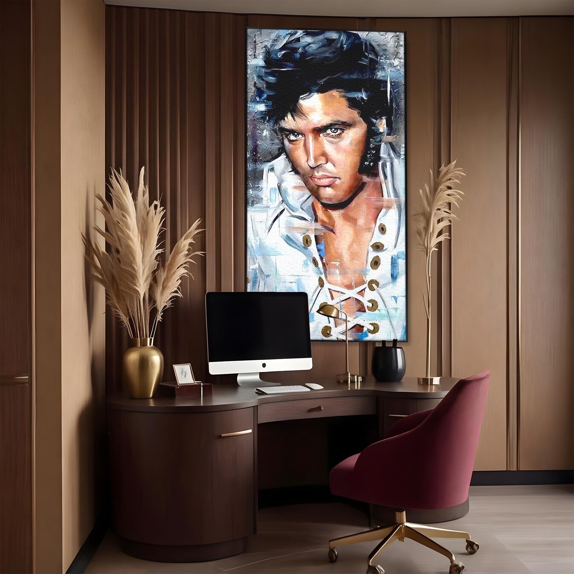 Tablou Canvas Premium LuxCanva® PI1164, Regele Rockului, Elvis Presley, Portret, Rock, Living, Idol, Culori Vibrante
