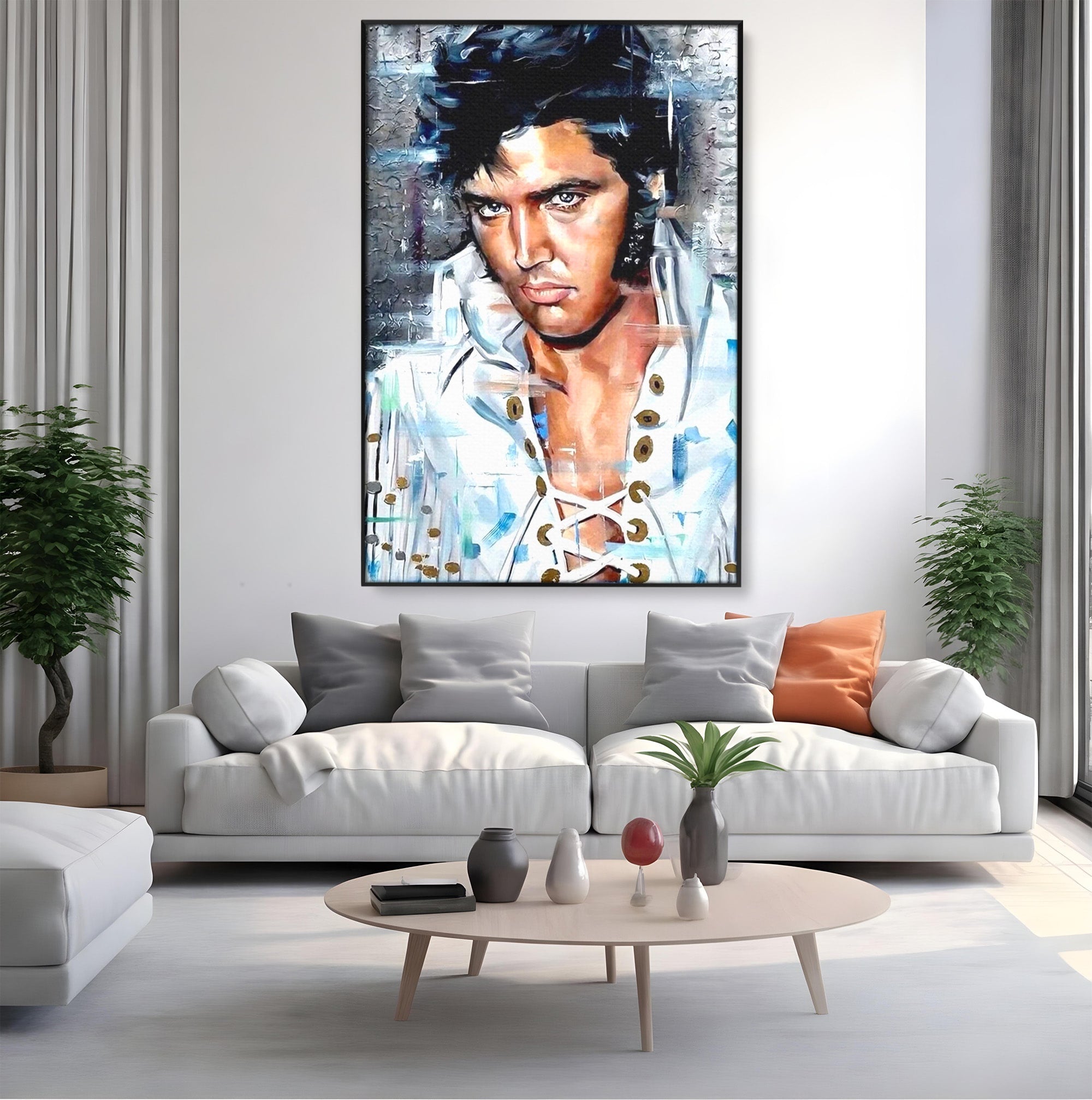 Tablou Canvas Premium LuxCanva® PI1164, Regele Rockului, Elvis Presley, Portret, Rock, Living, Idol, Culori Vibrante