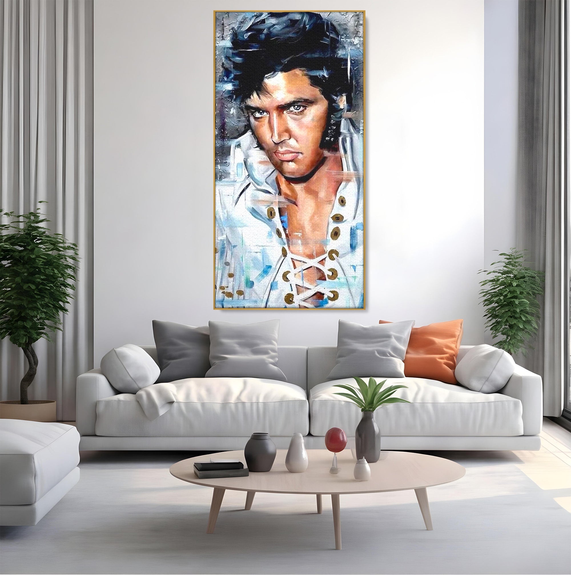 Tablou Canvas Premium LuxCanva® PI1164, Regele Rockului, Elvis Presley, Portret, Rock, Living, Idol, Culori Vibrante