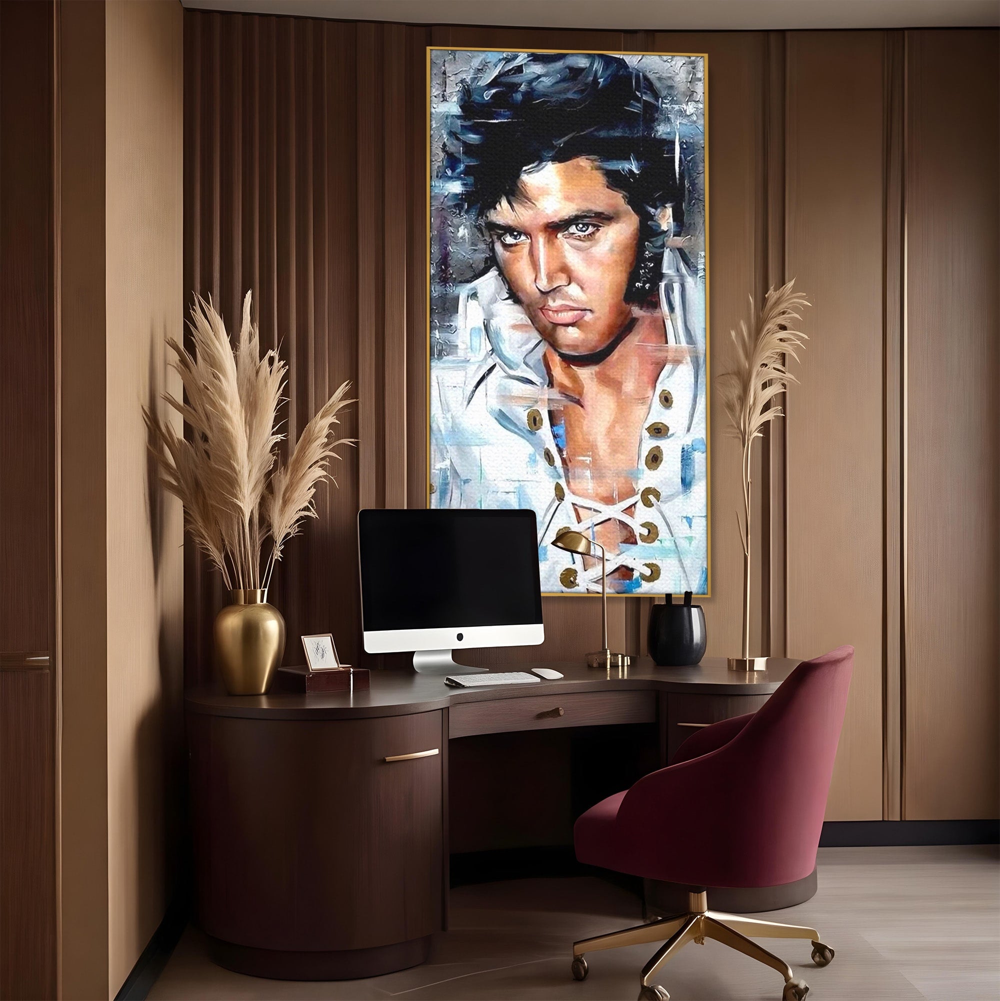 Tablou Canvas Premium LuxCanva® PI1164, Regele Rockului, Elvis Presley, Portret, Rock, Living, Idol, Culori Vibrante