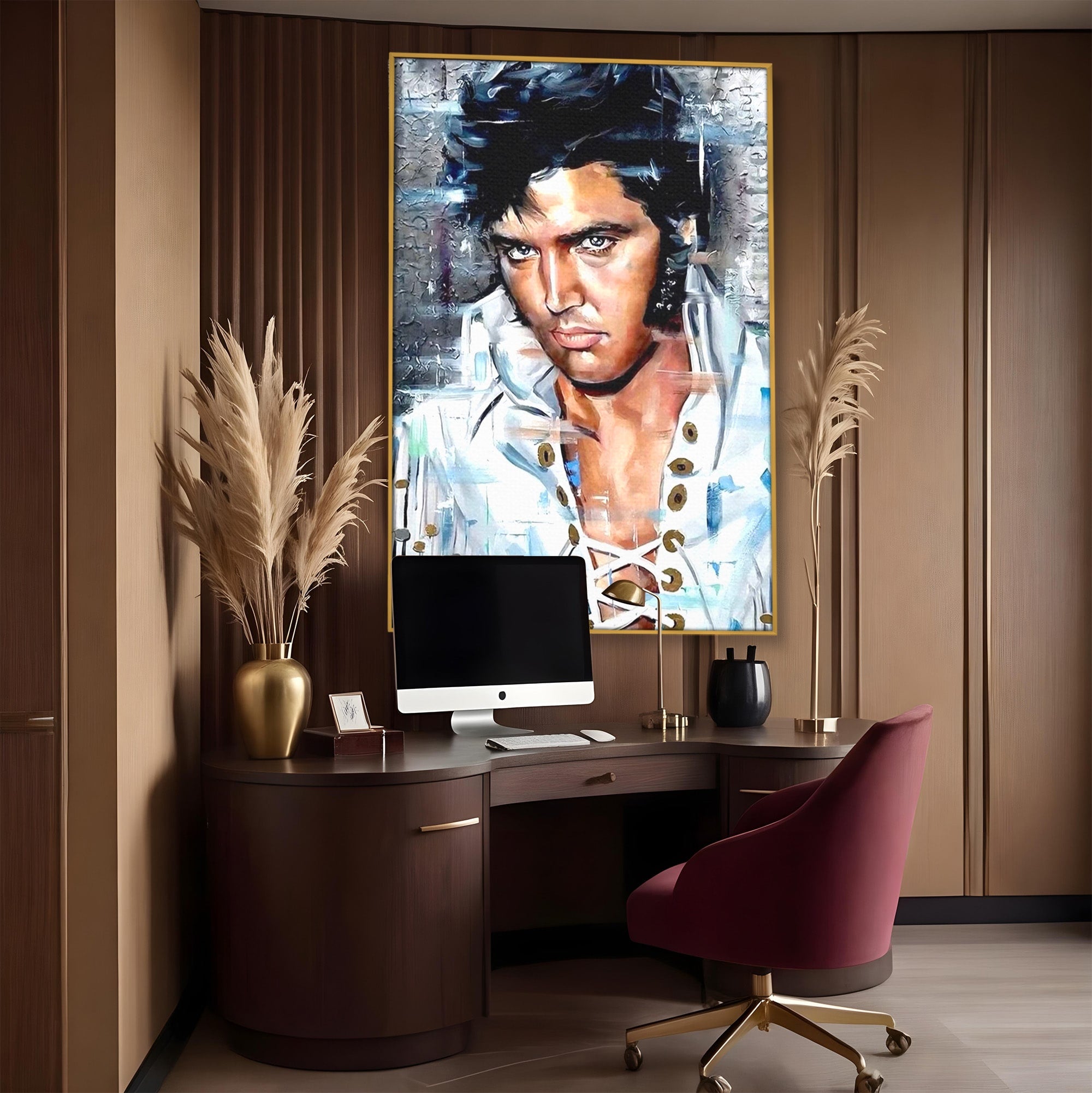Tablou Canvas Premium LuxCanva® PI1164, Regele Rockului, Elvis Presley, Portret, Rock, Living, Idol, Culori Vibrante