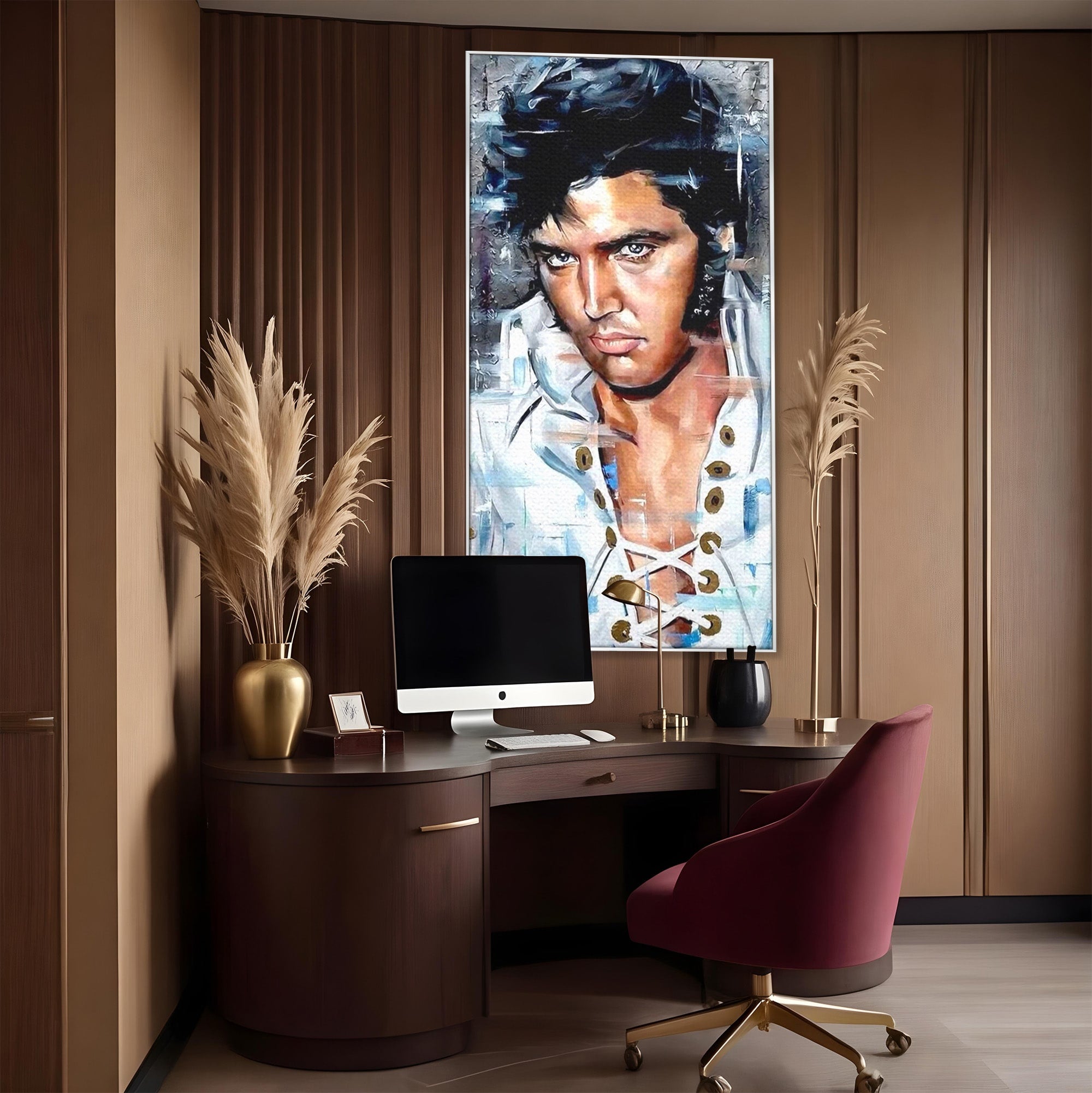 Tablou Canvas Premium LuxCanva® PI1164, Regele Rockului, Elvis Presley, Portret, Rock, Living, Idol, Culori Vibrante